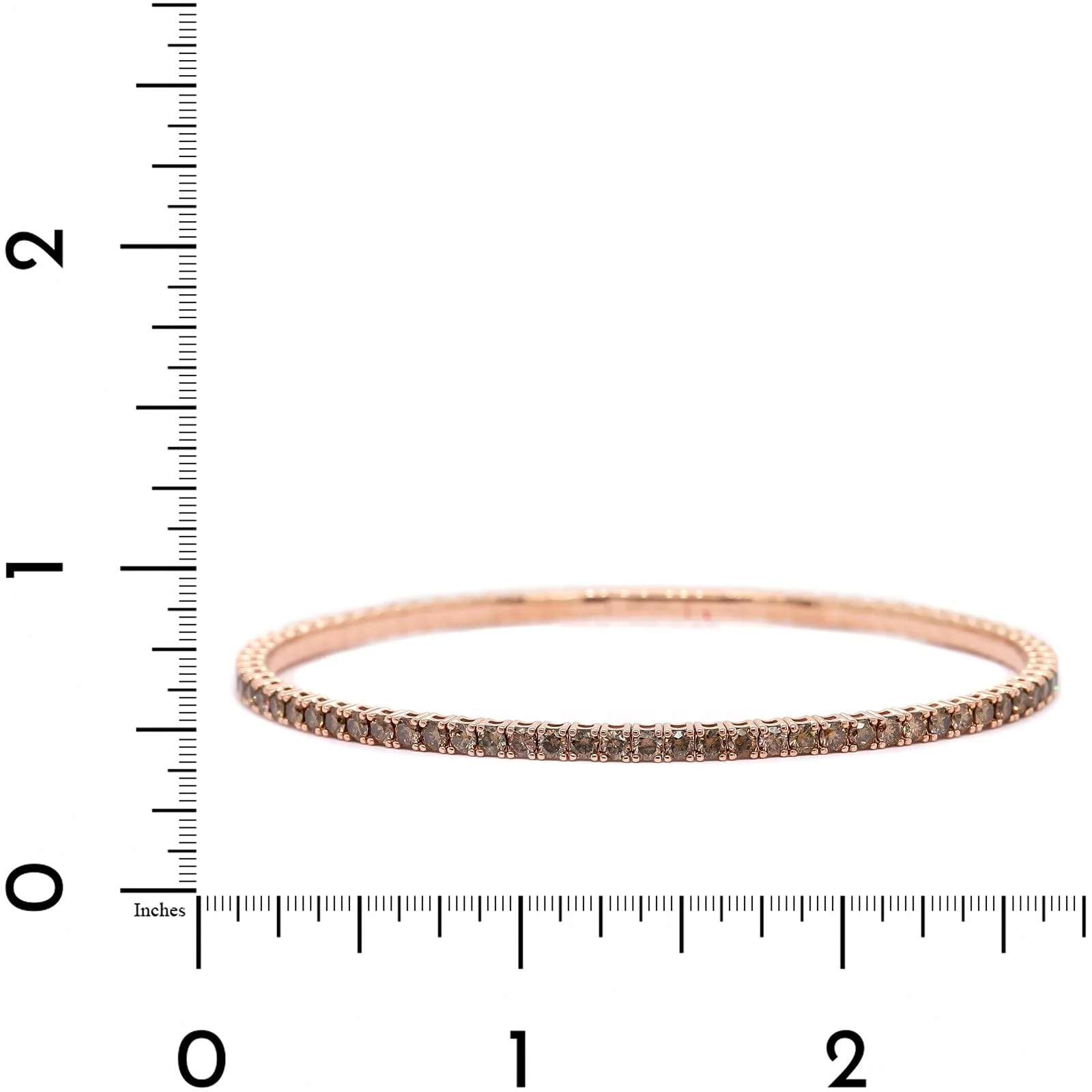 18K Rose Gold 3CTW Brown Diamond Flex Bangle Bracelet - Image 3
