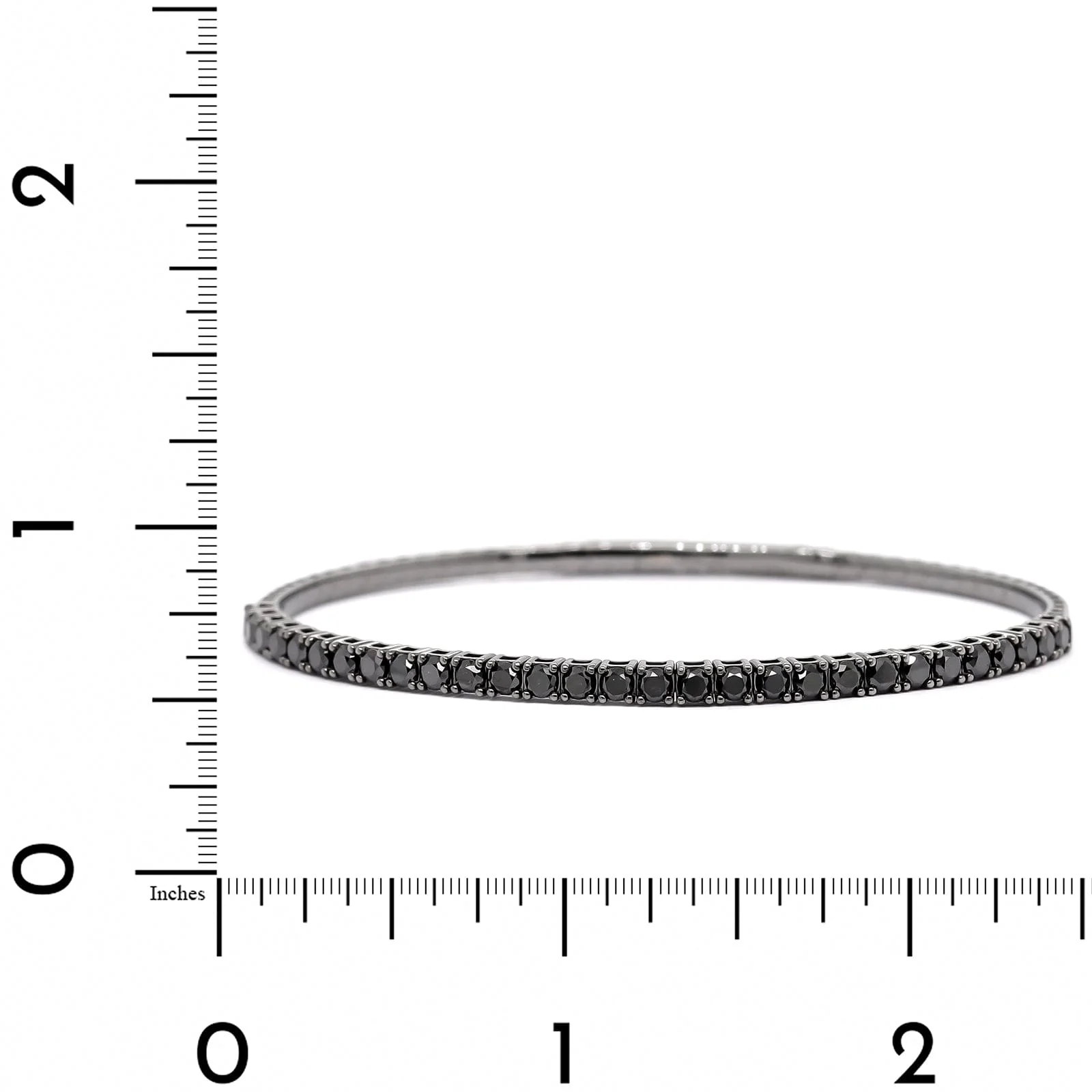 18K White Gold 1CTW Black Diamond Flex Bangle Bracelet - Image 3
