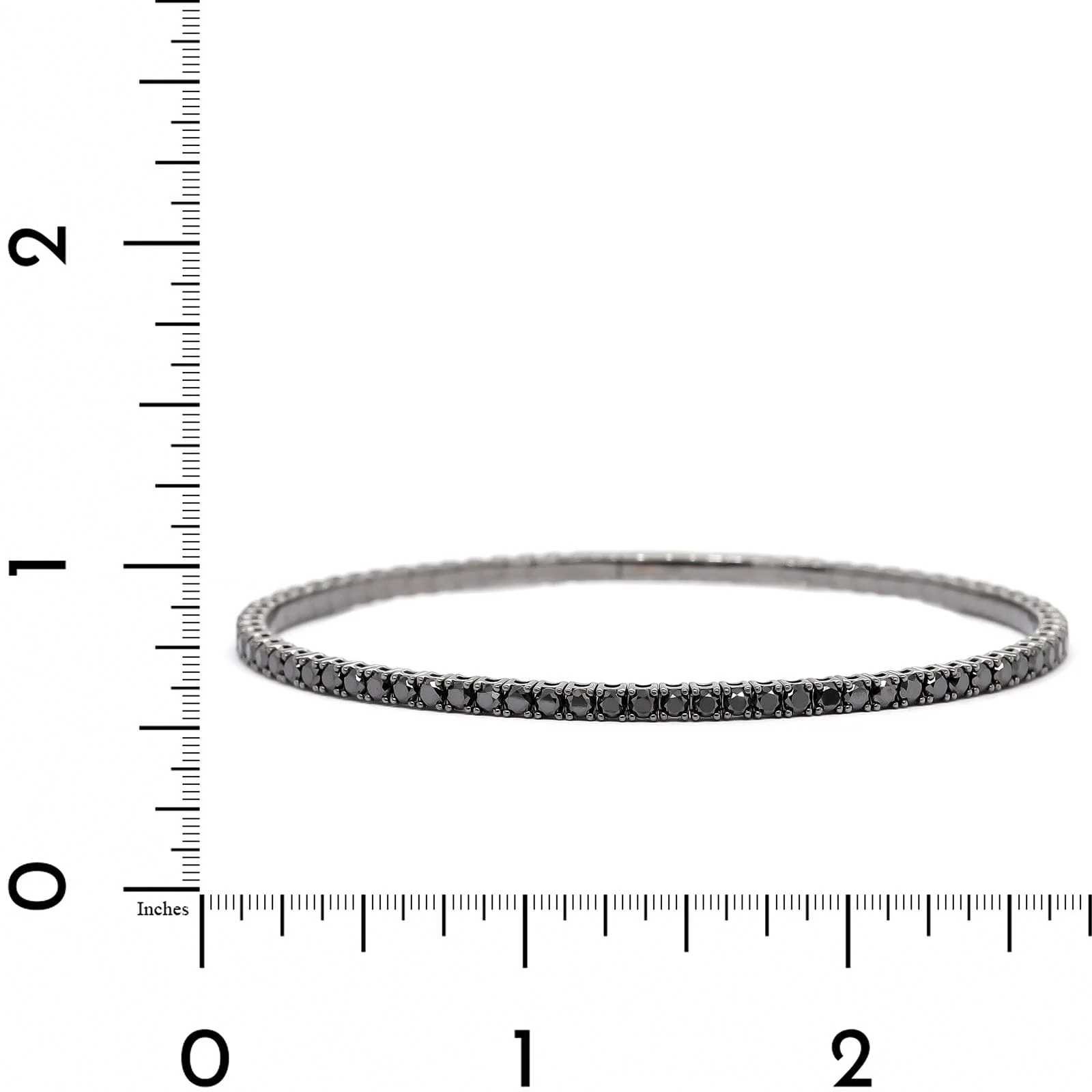 18K White Gold 3CTW Black Diamond Flex Bangle Bracelet - Image 3