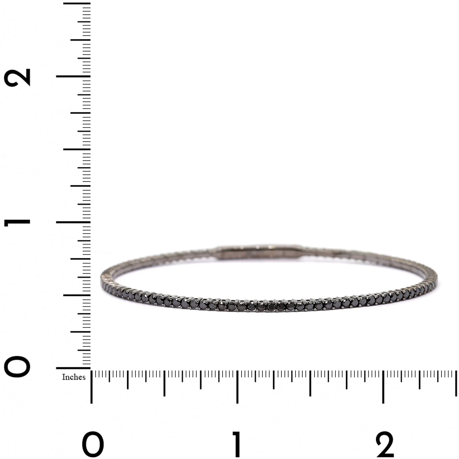 18K White Gold 1CTW Black Diamond Flex Bangle Bracelet - Image 3