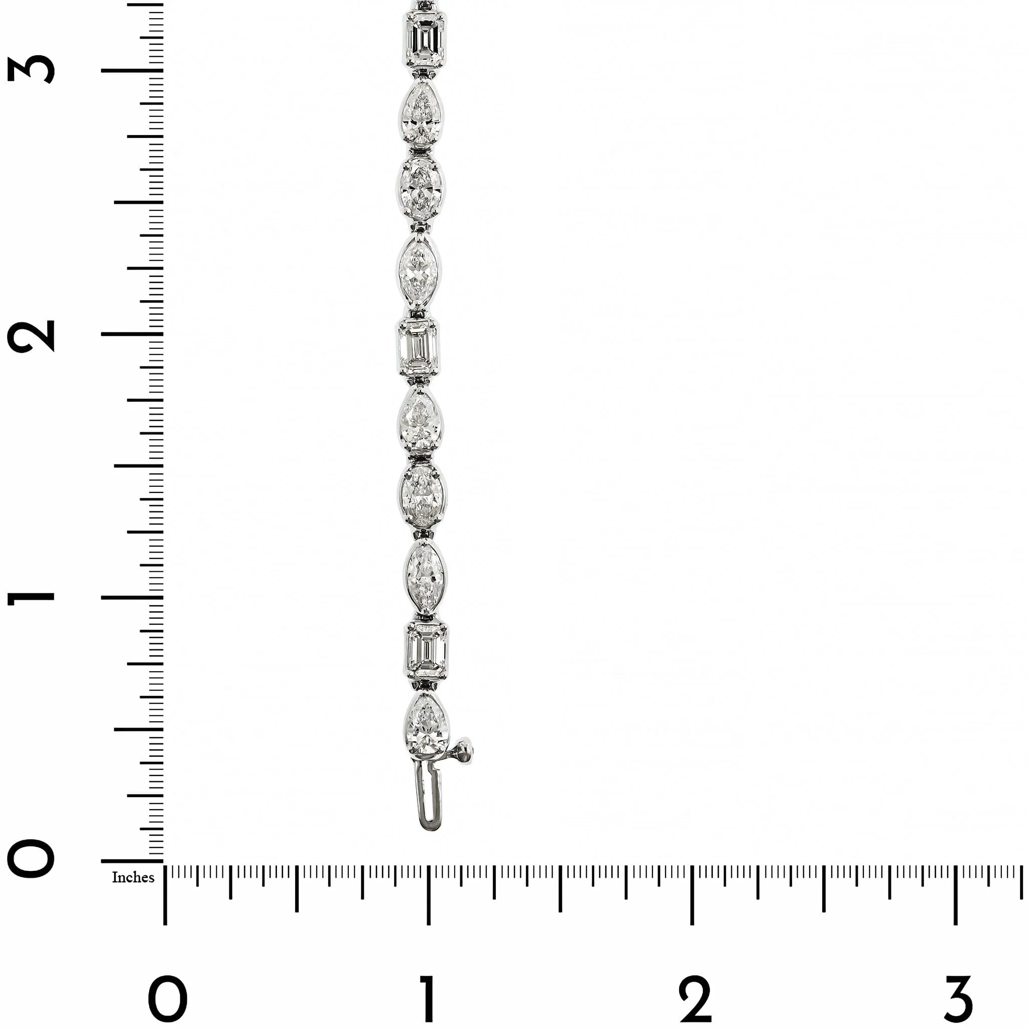 18K White Gold Multi Shaped Diamond Tennis Bracelet - Image 3