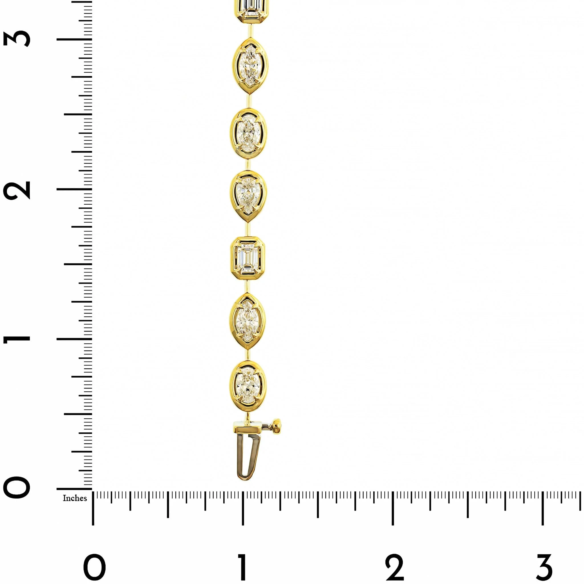 18K Yellow Gold Multi Shaped Diamond Tennis Bracelet - Image 3