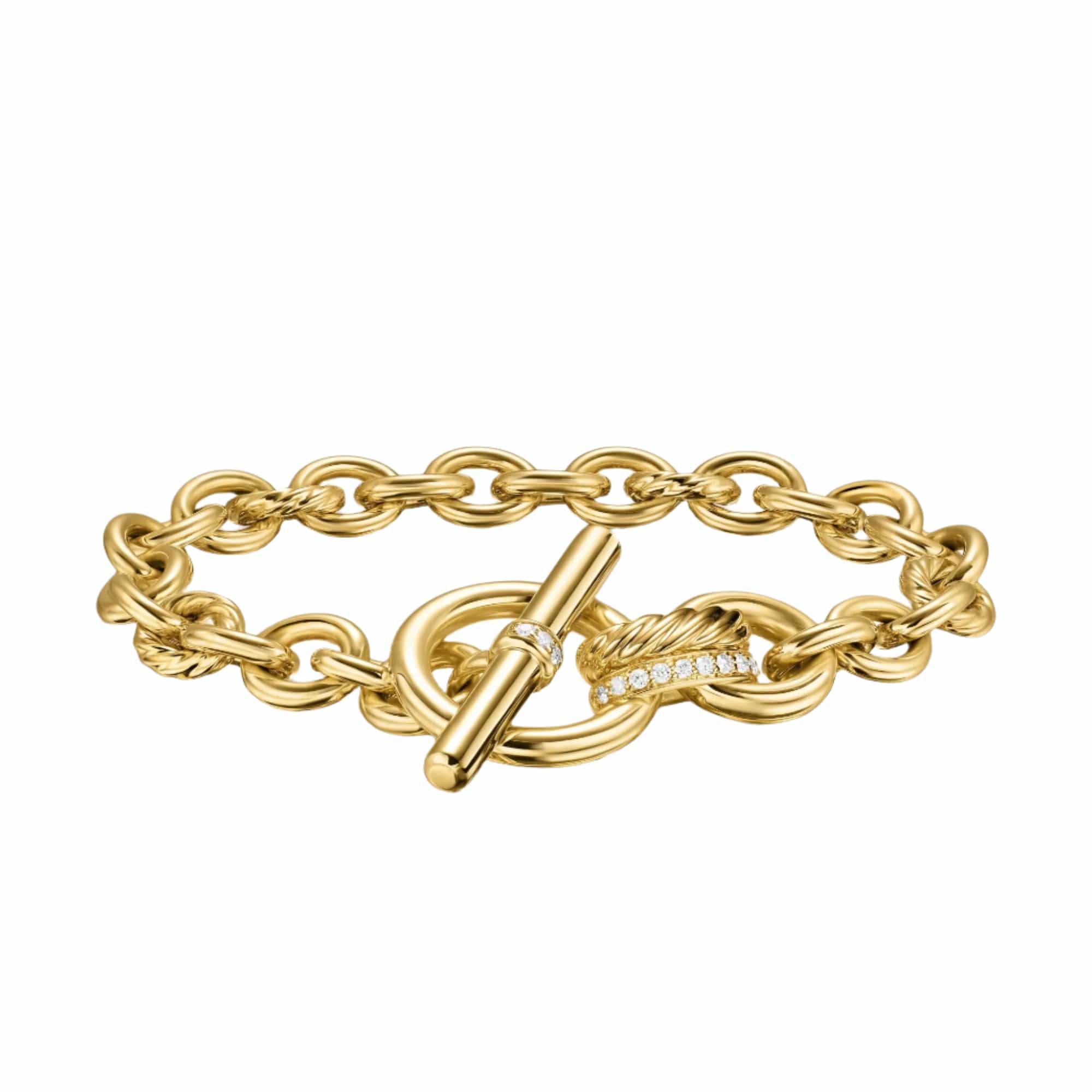 DY Mercer® Toggle Chain Bracelet 18K Yellow Gold with Diamonds, 8mm