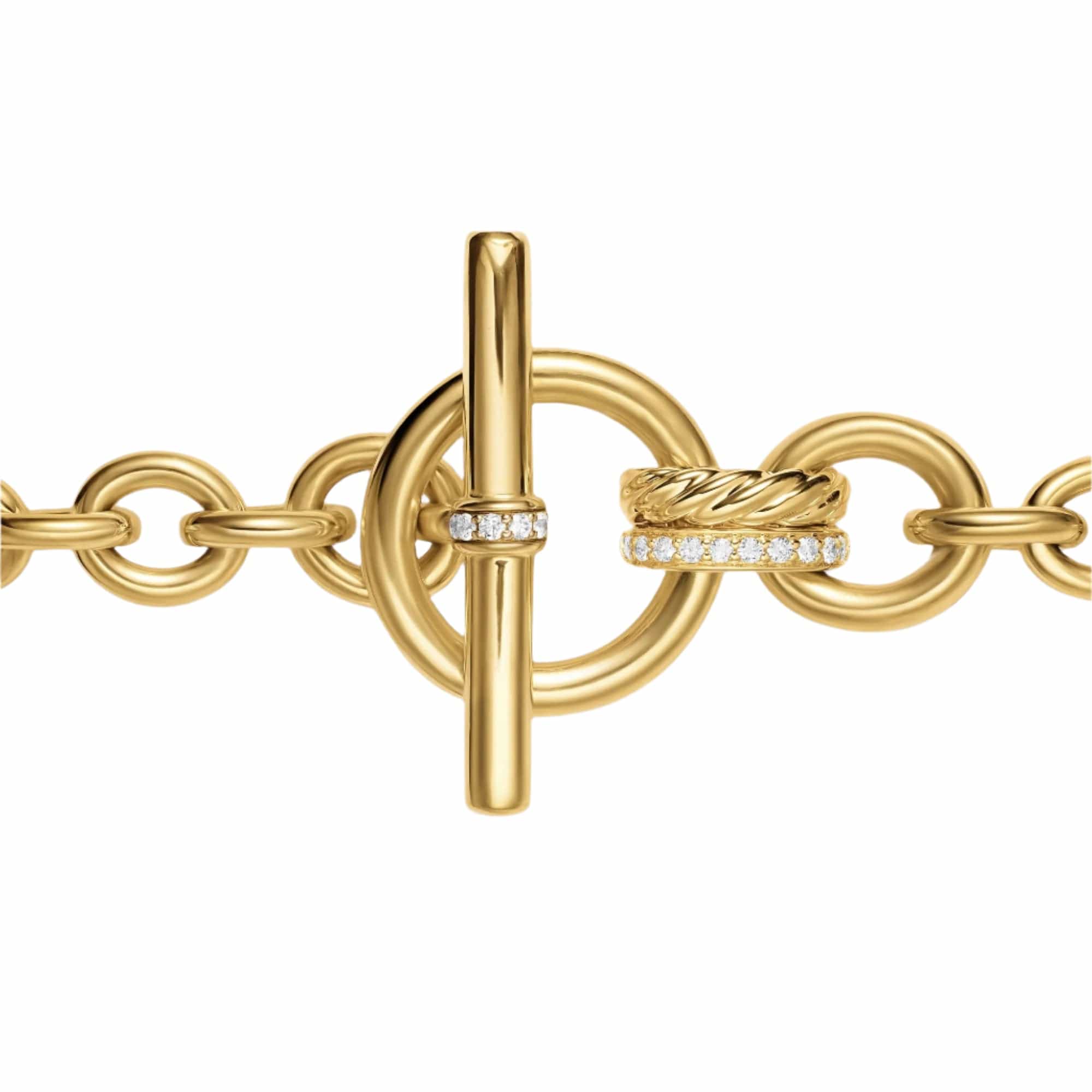 DY Mercer® Toggle Chain Bracelet 18K Yellow Gold with Diamonds, 8mm - Image 4