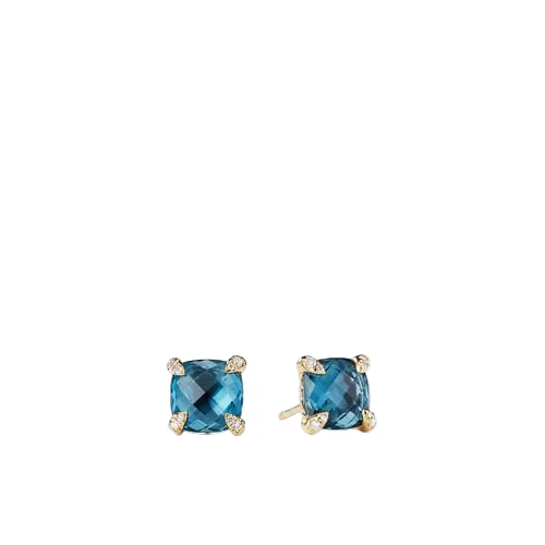 Earrings with Hampton Blue Topaz in 18K Gold