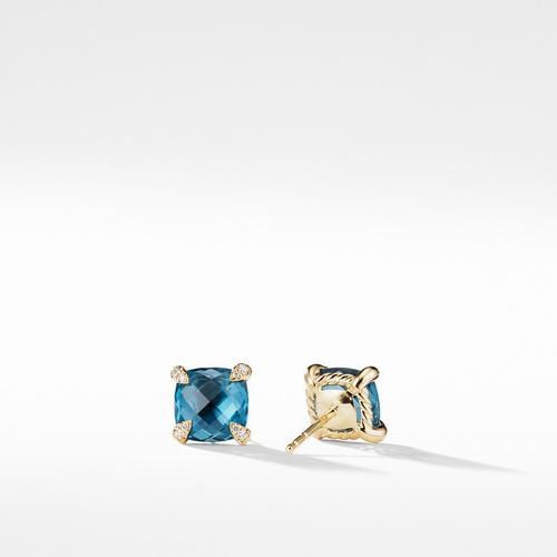 Earrings with Hampton Blue Topaz in 18K Gold - Image 3