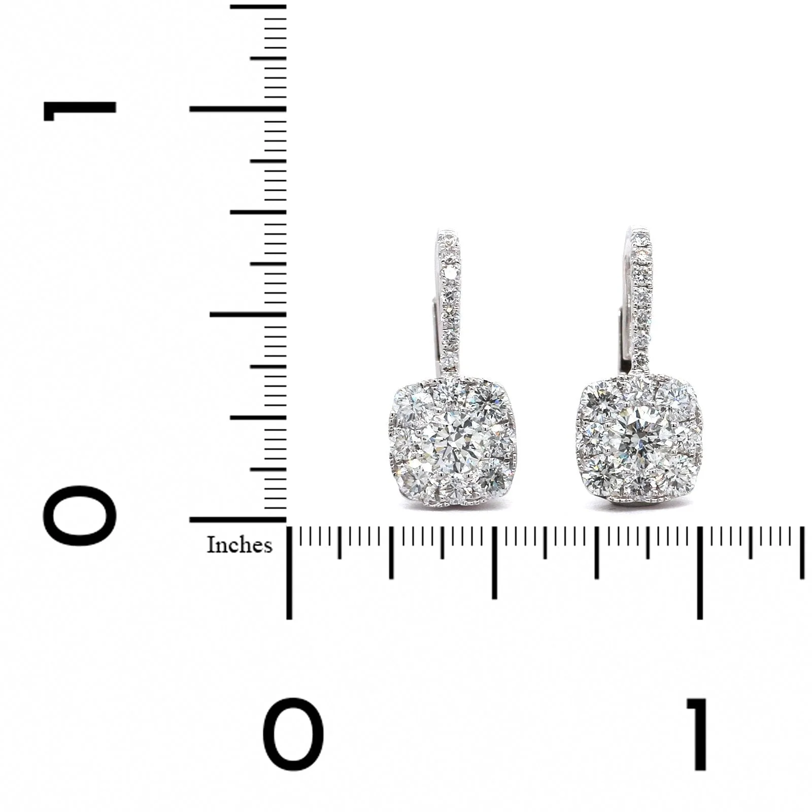 18K White Gold Diamond Drop Earrings - Image 2