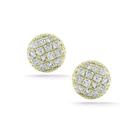 Dana Rebecca 14K Yellow Gold Diamond Disc Stud Earrings