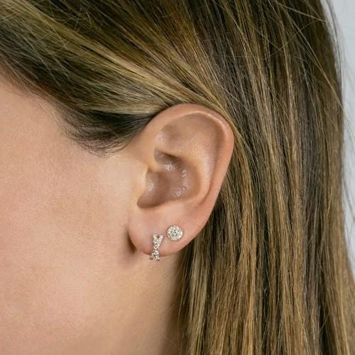 Dana Rebecca 14K Yellow Gold Diamond Disc Stud Earrings - Image 2