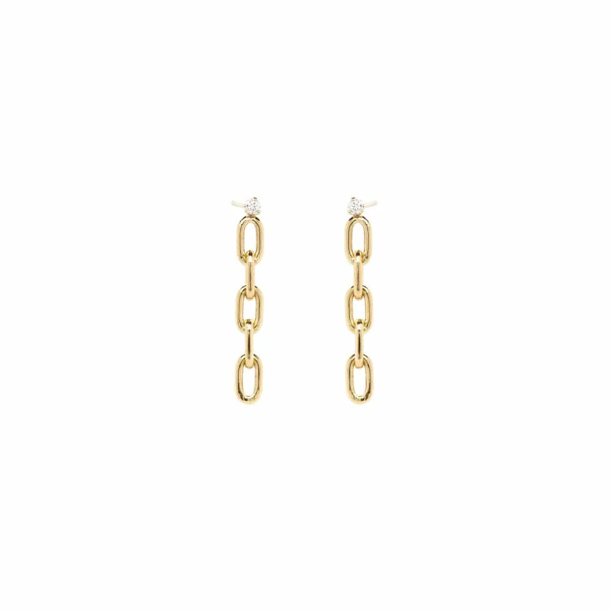 14K Yellow Gold Link Earrings