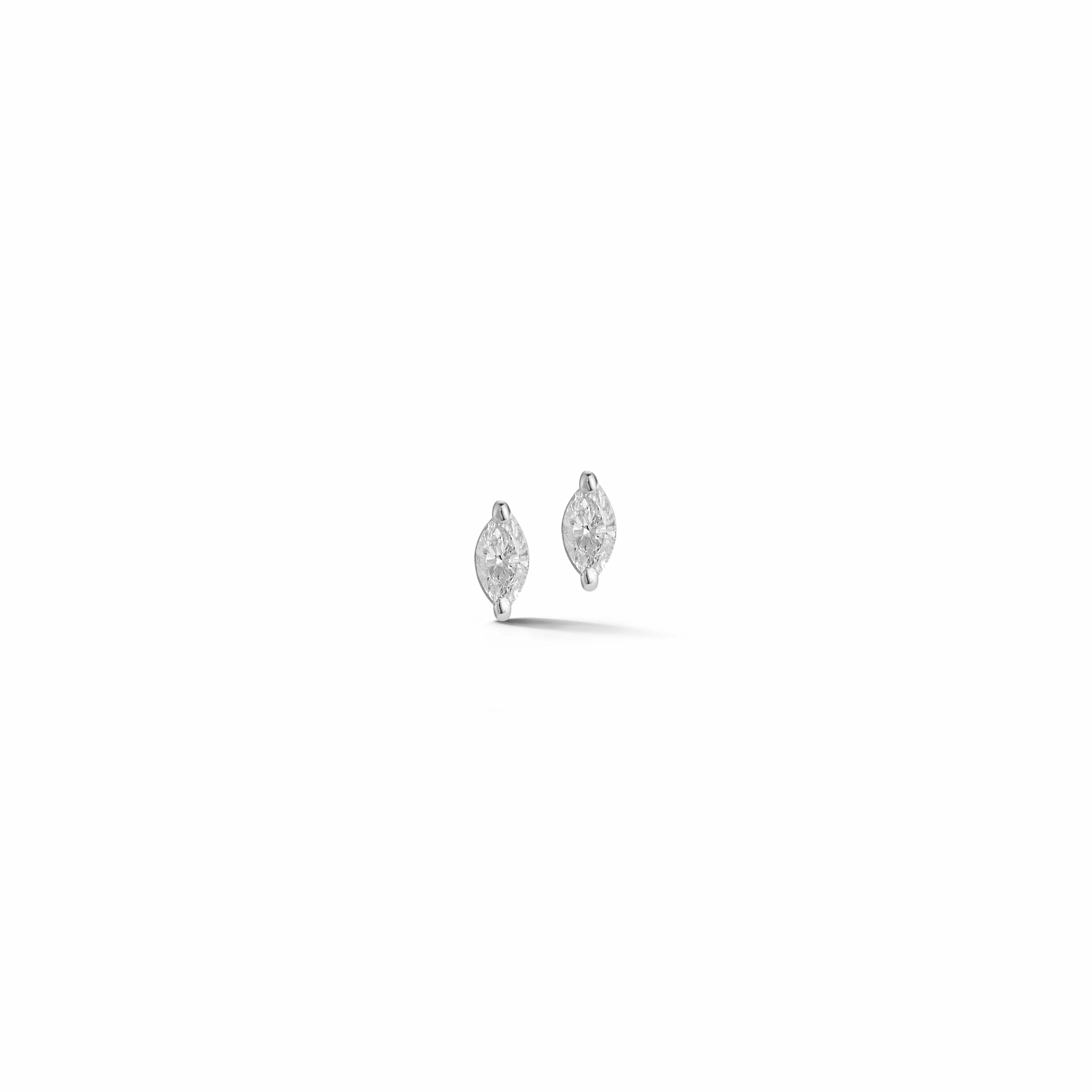 Dana Rebecca 14K White Gold Marquise Diamond Stud Earrings