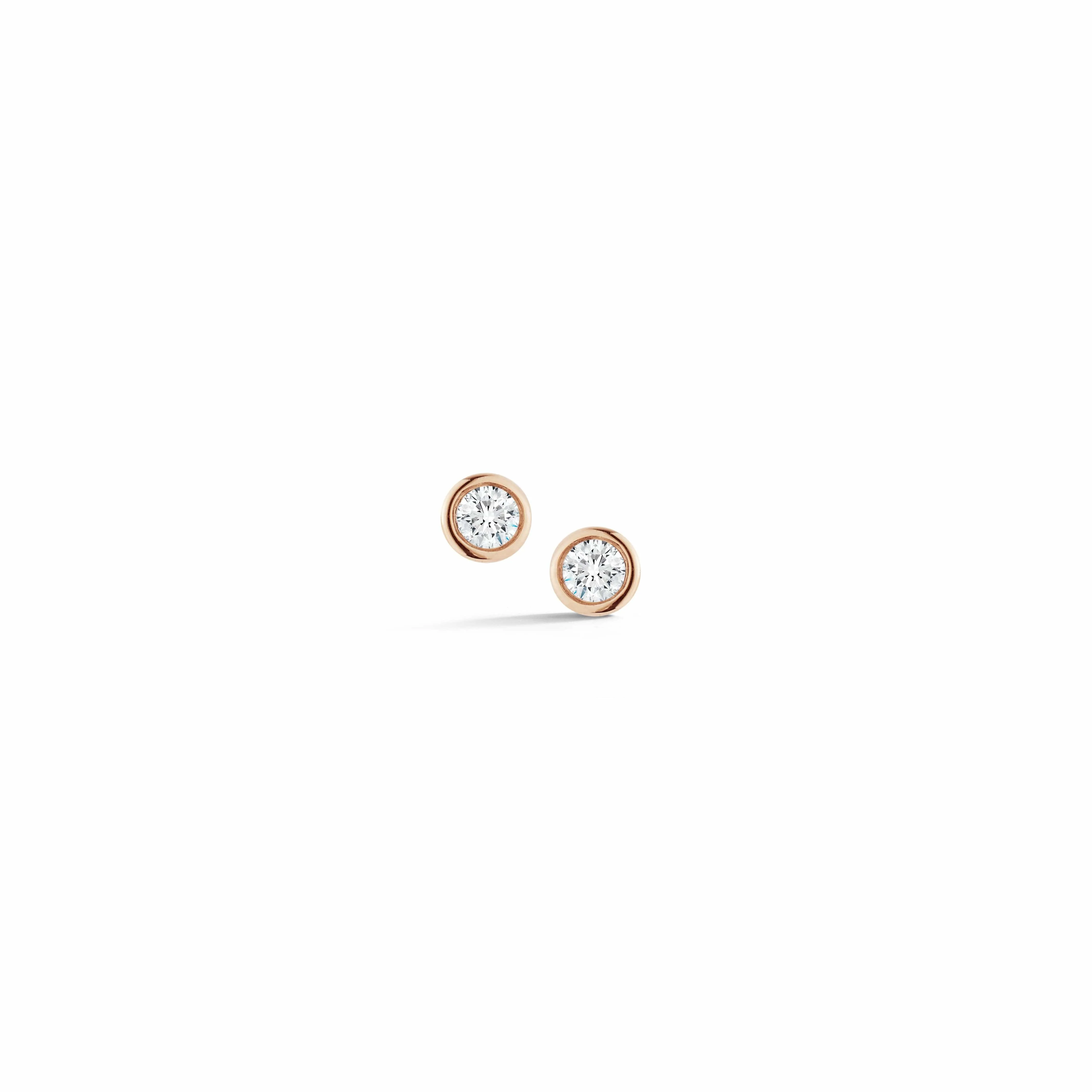 Dana Rebecca 14K Rose Gold Bezel Set Diamond Stud Earrings