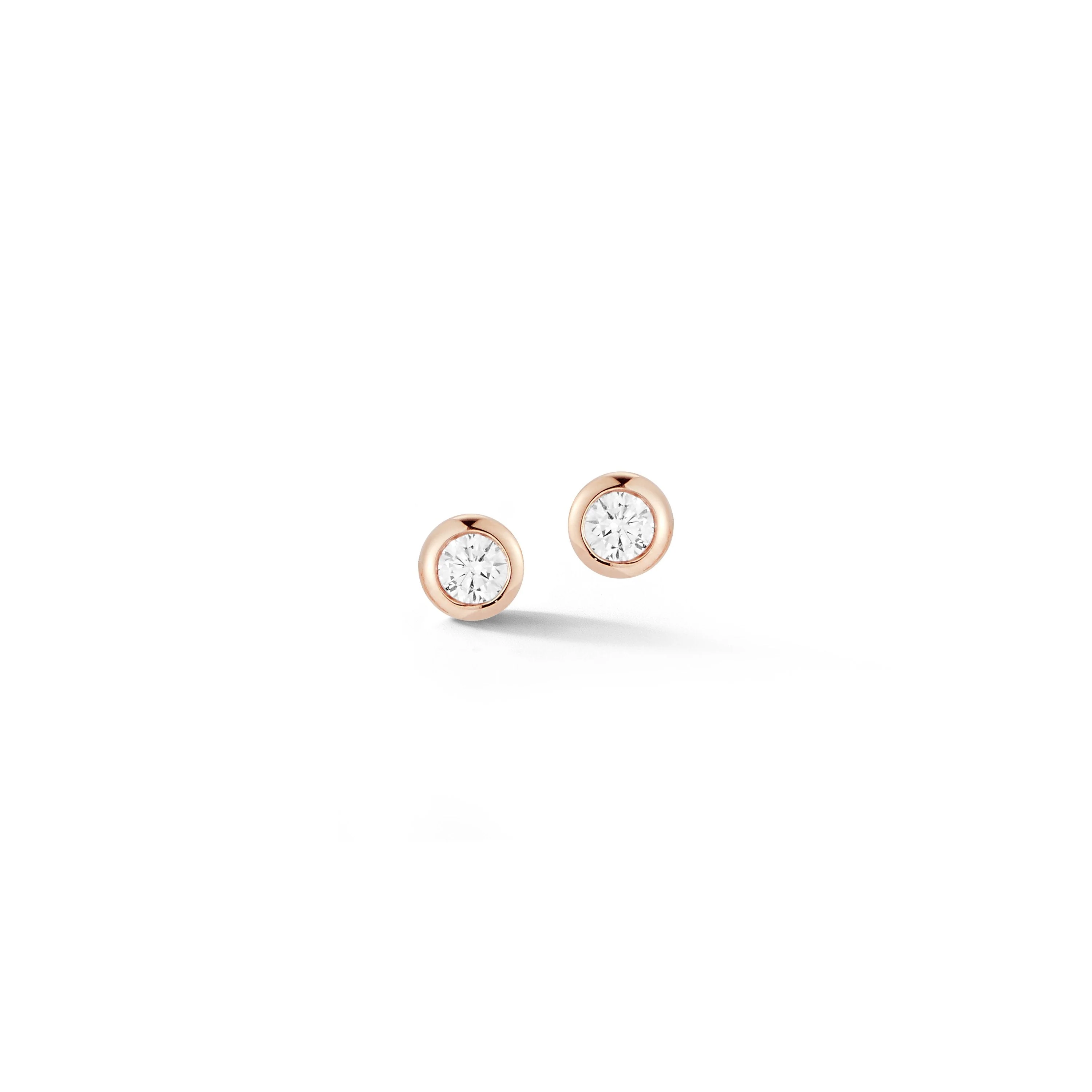 Dana Rebecca 14K Rose Gold Bezel Set Diamond Earrings