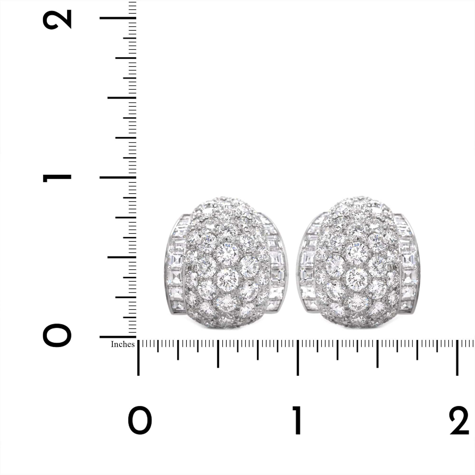 Oscar Heyman Platinum Pave Diamond Omega Earrings - Image 3