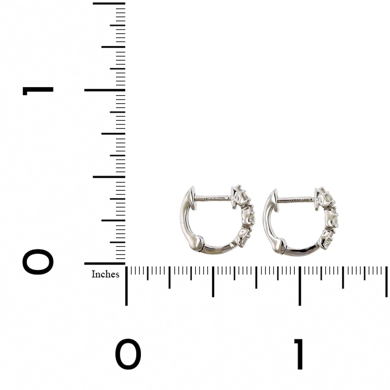 Dana Rebecca 14K White Gold Diamond Huggie Earrings - Image 2