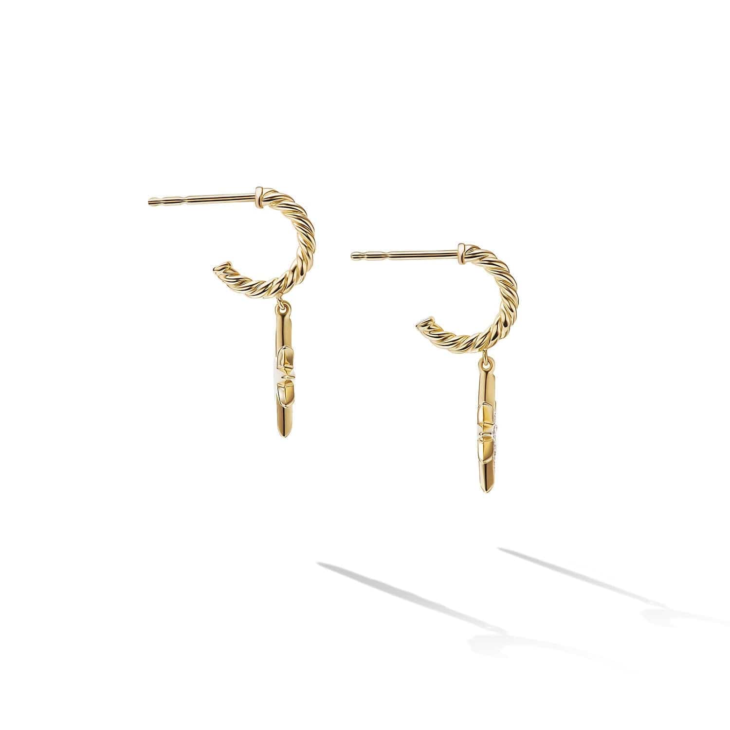 Cable Collectibles® North Star Drop Earrings in 18K Yellow Gold with Pavé Diamonds - Image 2