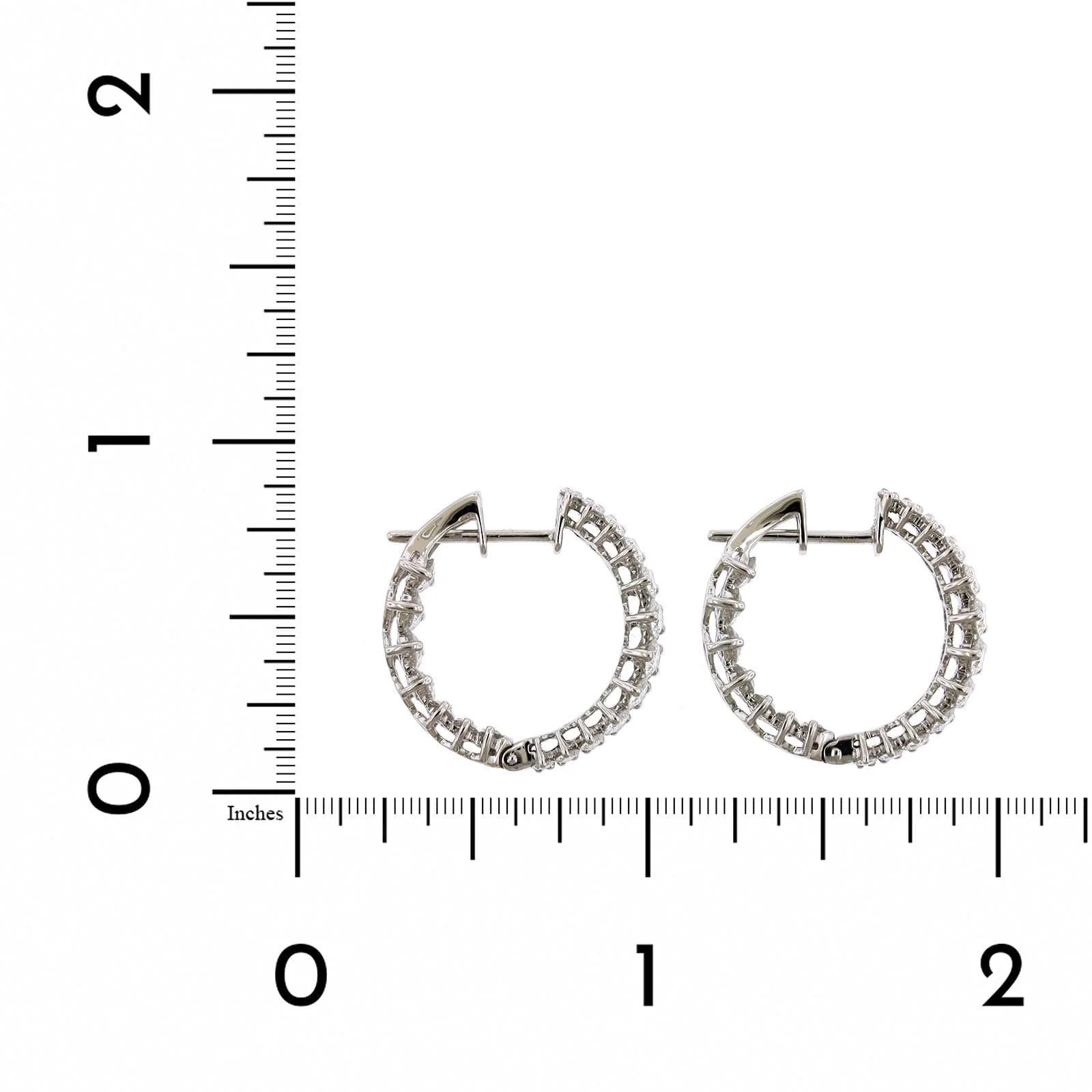 Etho Maria 18K White Gold Double Row Diamond Hoop Earrings - Image 2