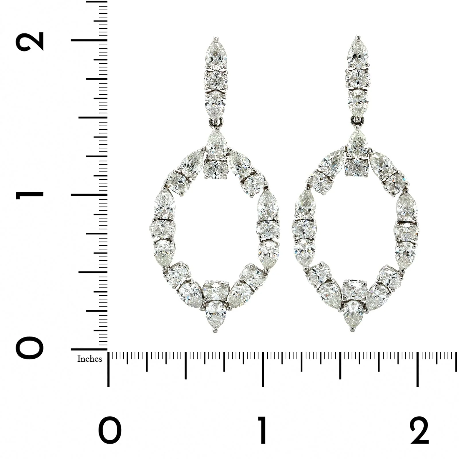 Etho Maria 18K White Gold Diamond Oval Drop Earrings - Image 3