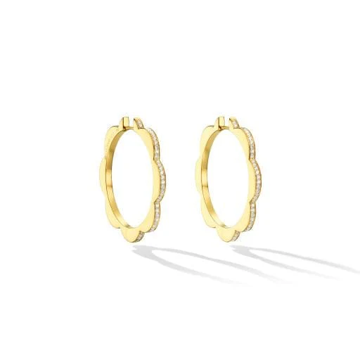 CADAR 18K Yellow Gold White and Black Diamond Reversible Huggie Earrings - Image 3