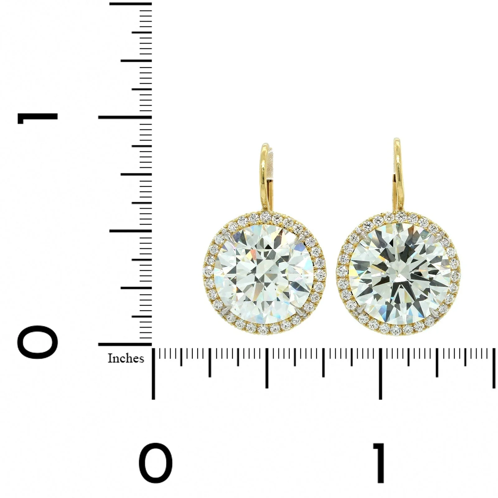 18k Yellow Gold Diamond Drop Earrings - Image 2