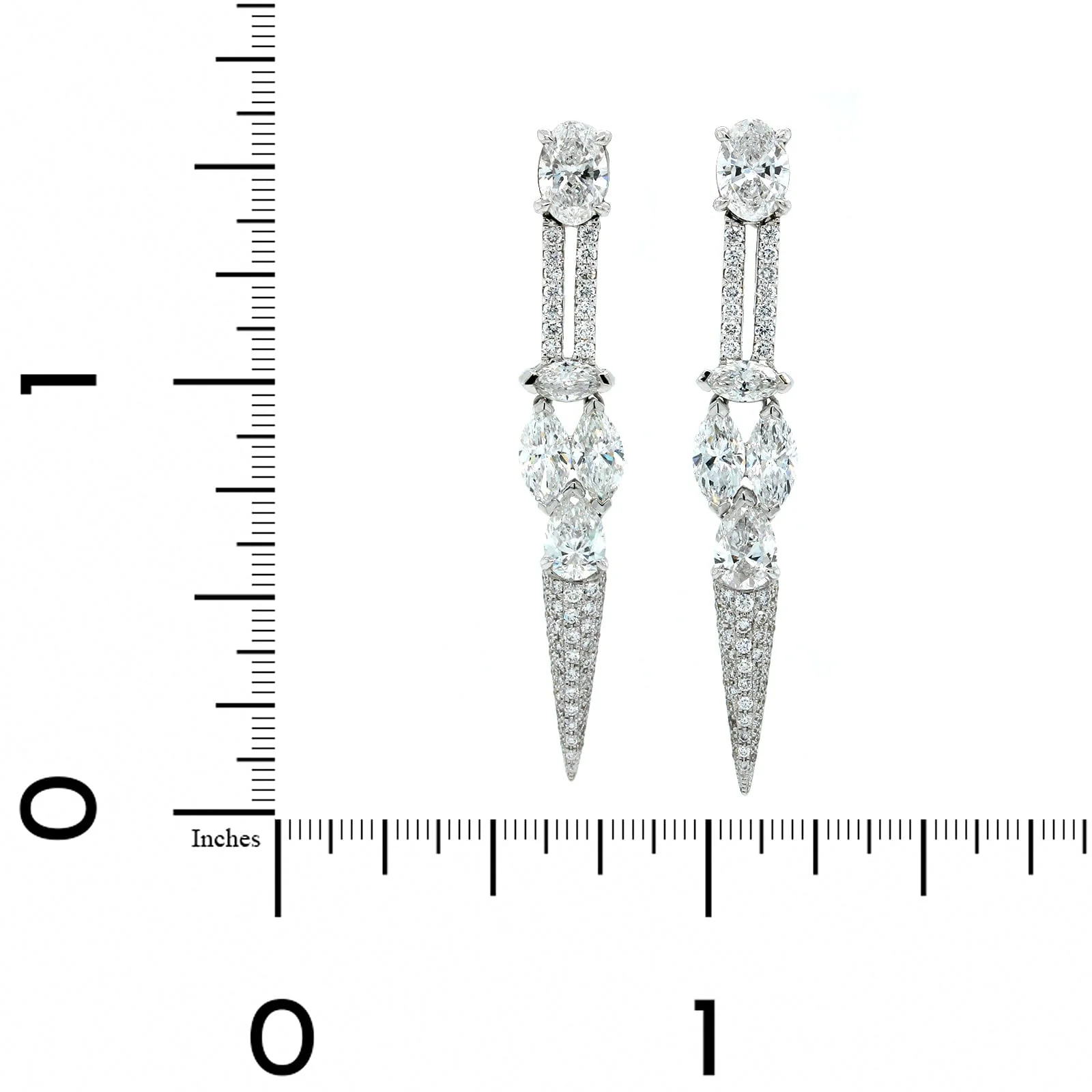Etho Maria 18K White Gold Diamond Linear Drop Earrings - Image 2