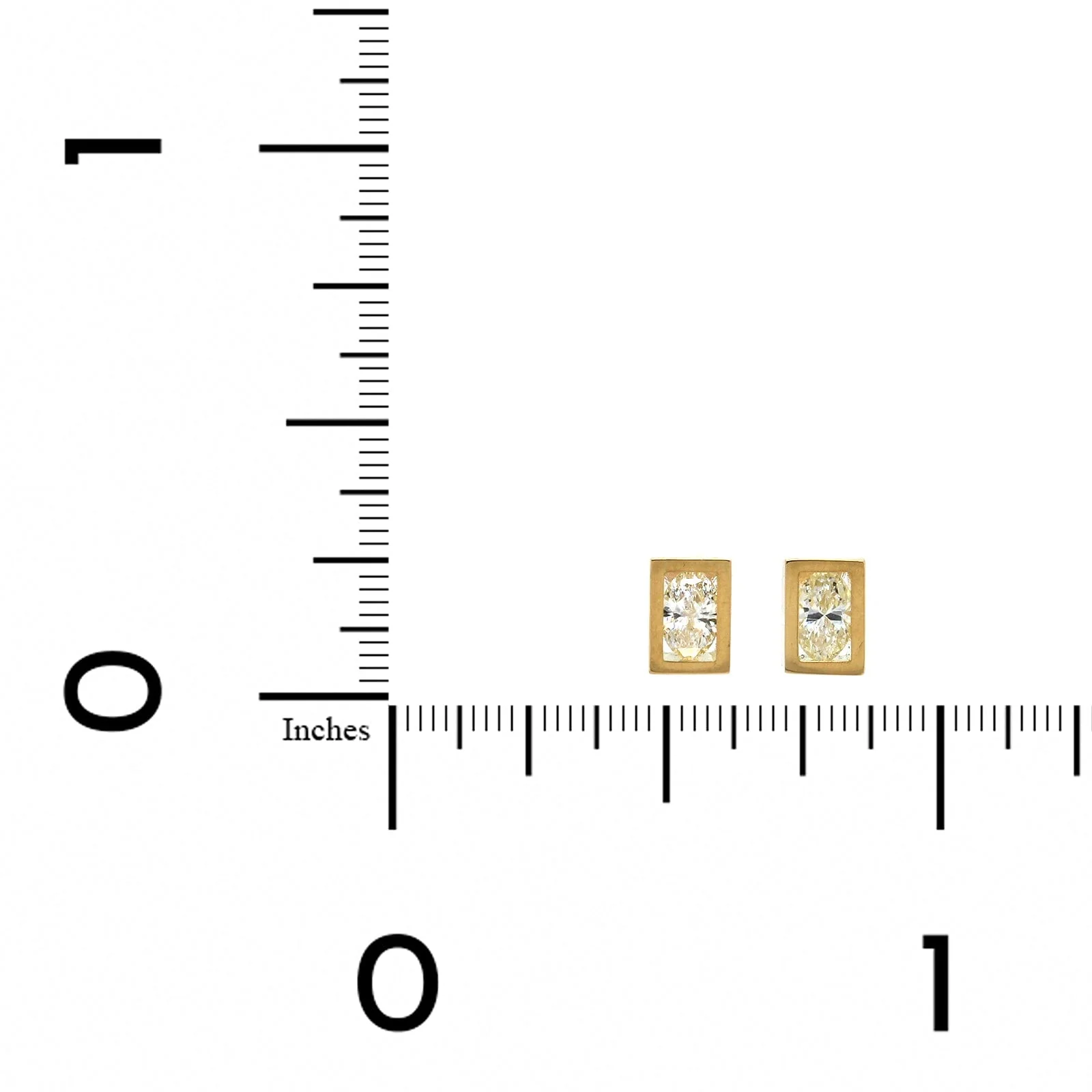 18K Yellow Gold Marquise Diamond Stud Earrings - Image 2