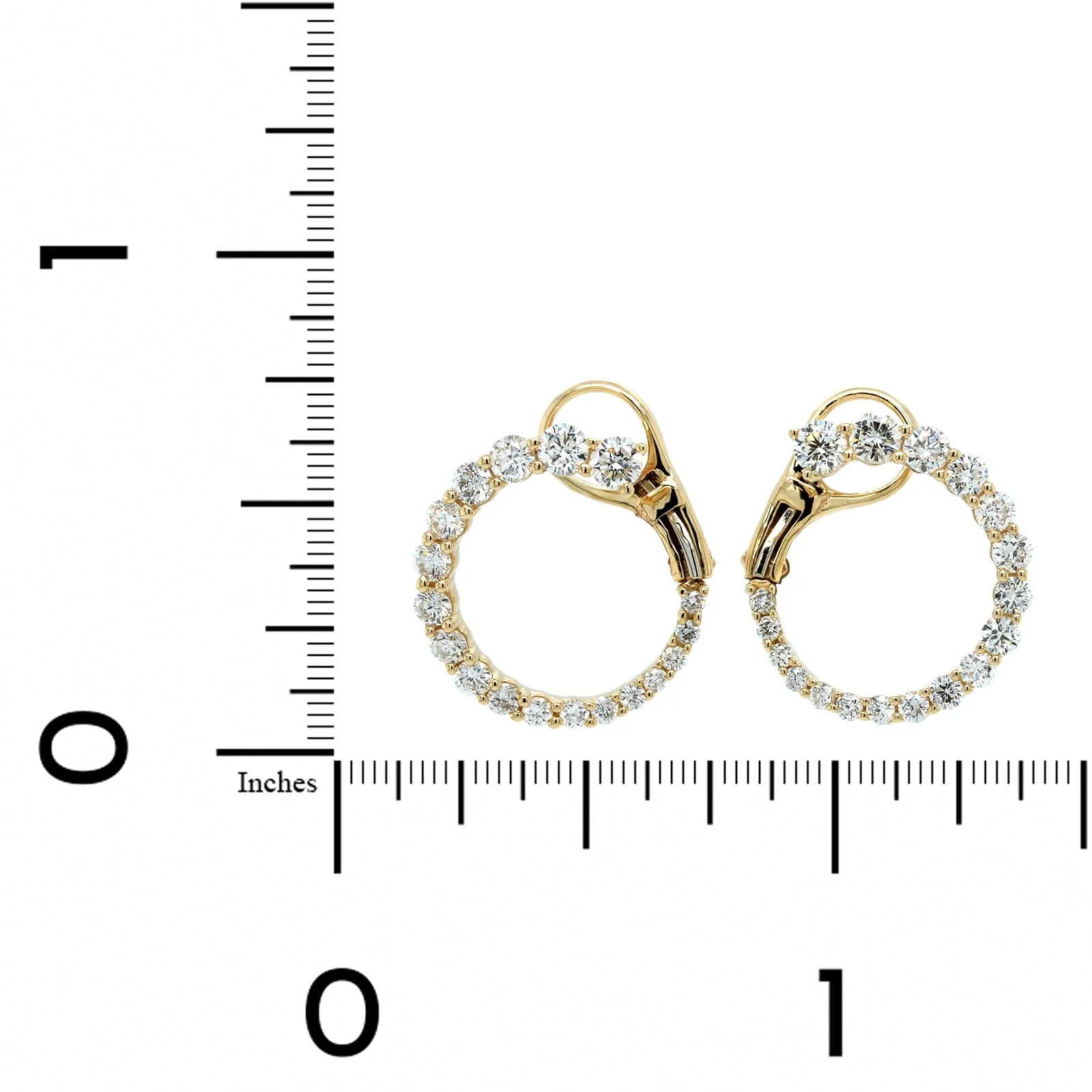 14K Yellow Gold Open Hoop Earrings - Image 2