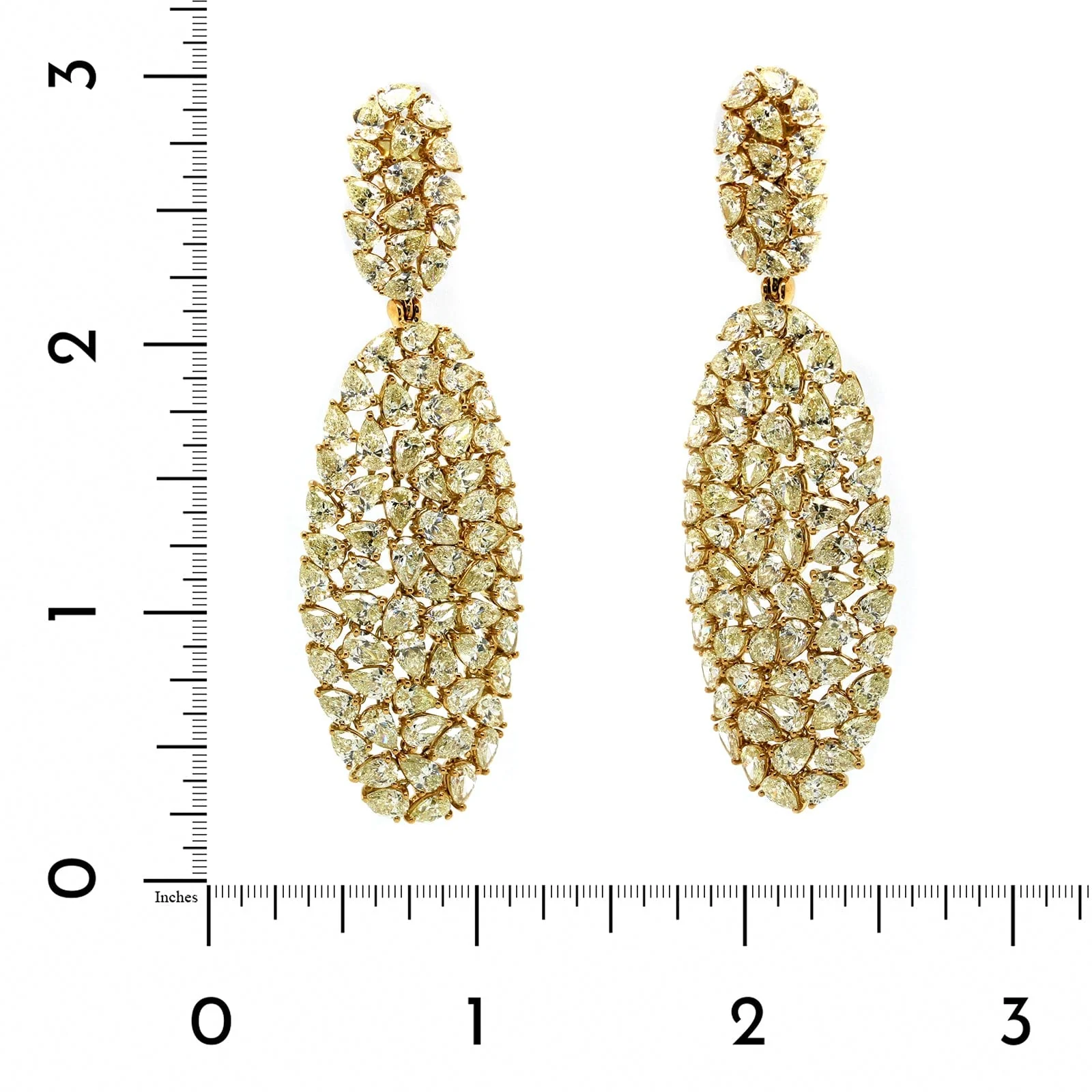 Etho Maria 18K Yellow Gold and Yellow Diamond Double Drop Earrings - Image 2