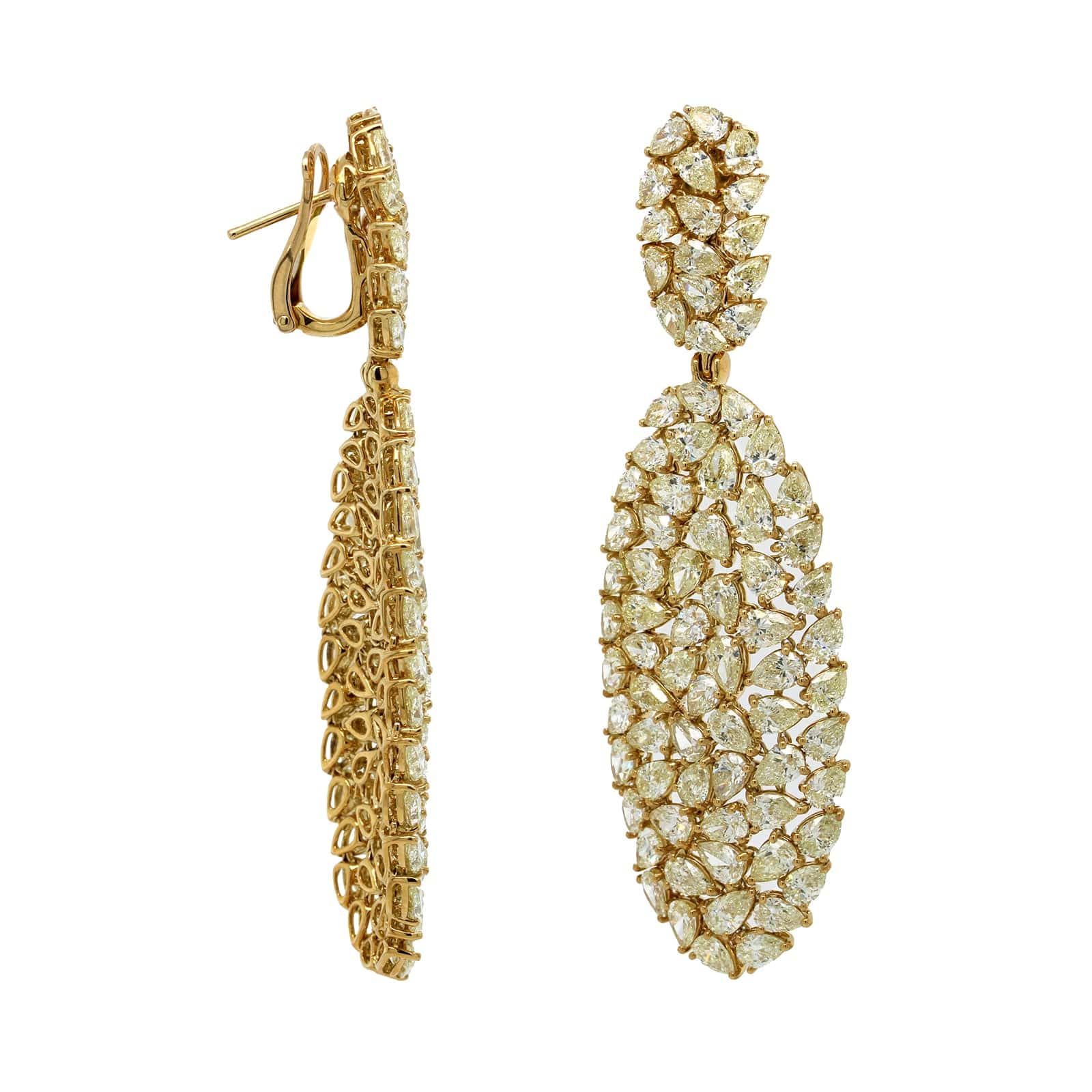 Etho Maria 18K Yellow Gold and Yellow Diamond Double Drop Earrings - Image 3