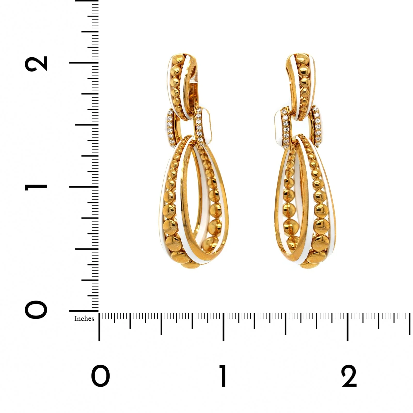 Etho Maria 18K Yellow Gold and Diamond Triple Drop Earrings - Image 2