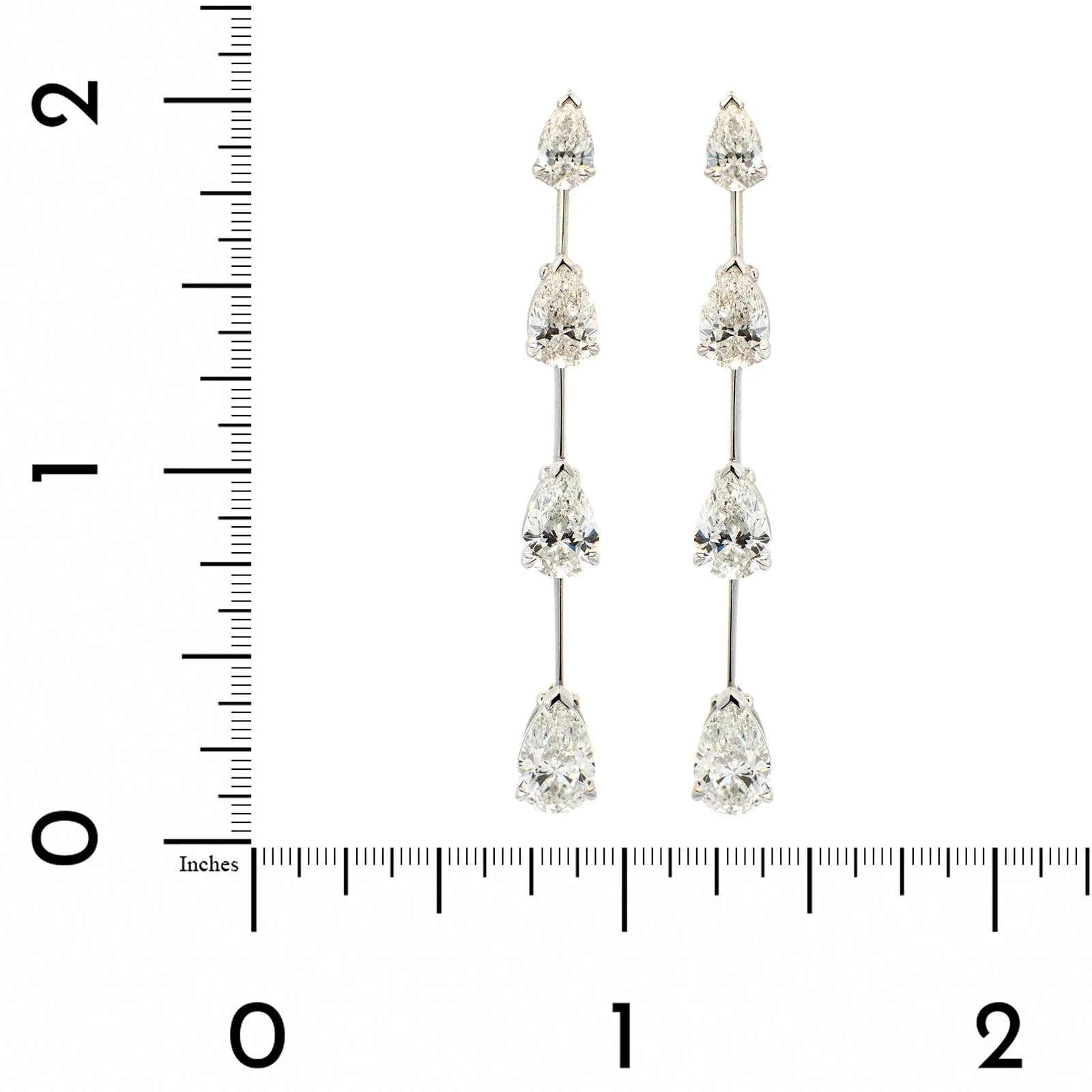 Etho Maria 18K White Gold Pear Shaped Diamond Drop Earrings - Image 2