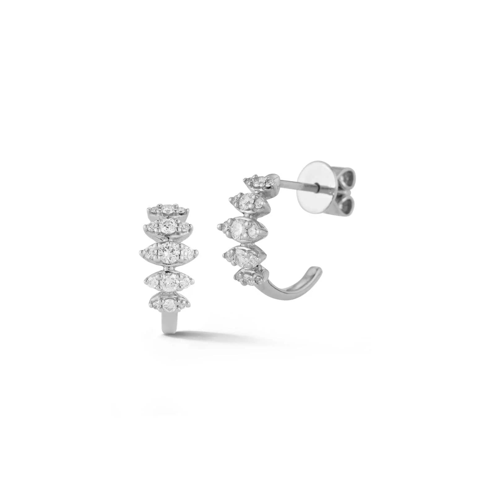 Dana Rebecca 14K White Gold Sophia Ryan Marquise Diamond Hoops