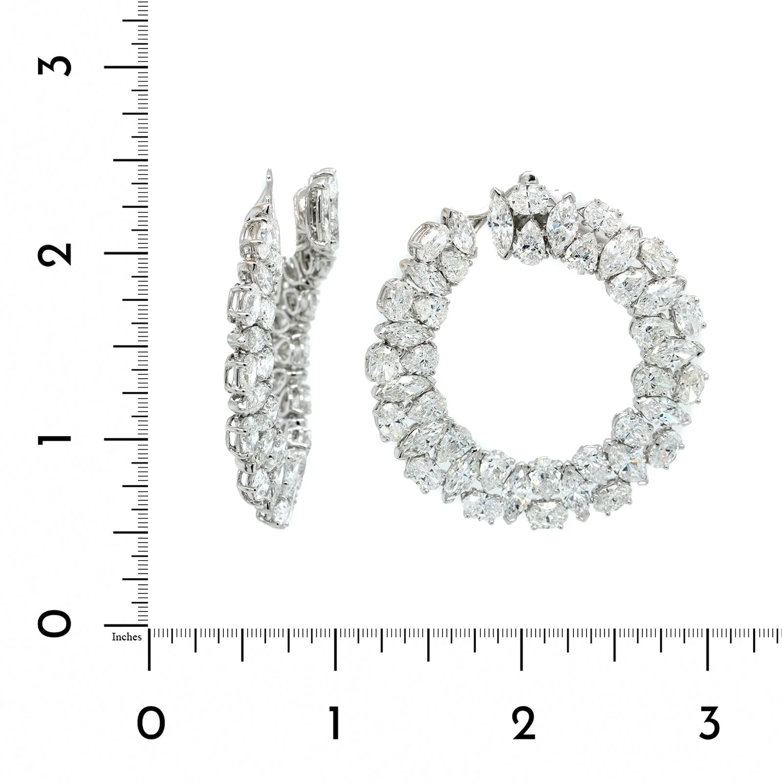 Etho Maria 18K White Gold Diamond Hoops - Image 2