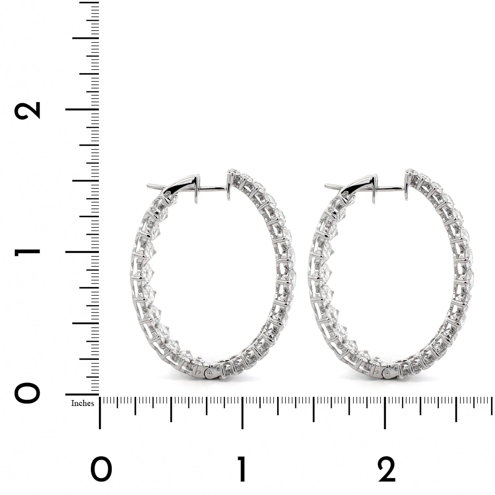 Etho Maria 18K White Gold Double Row Diamond Hoops - Image 2