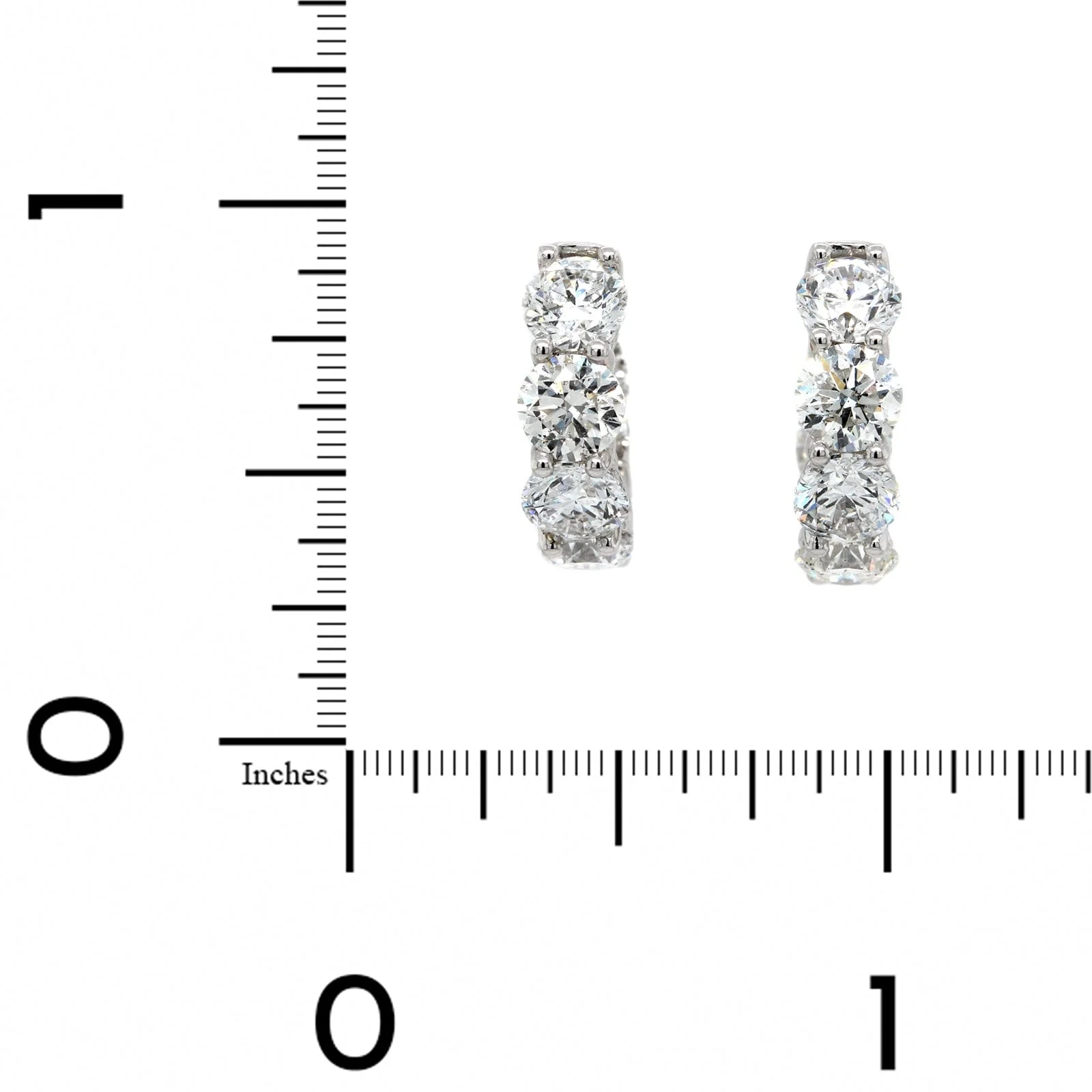 18K White Gold Inside Out Diamond Huggie Earrings - Image 2