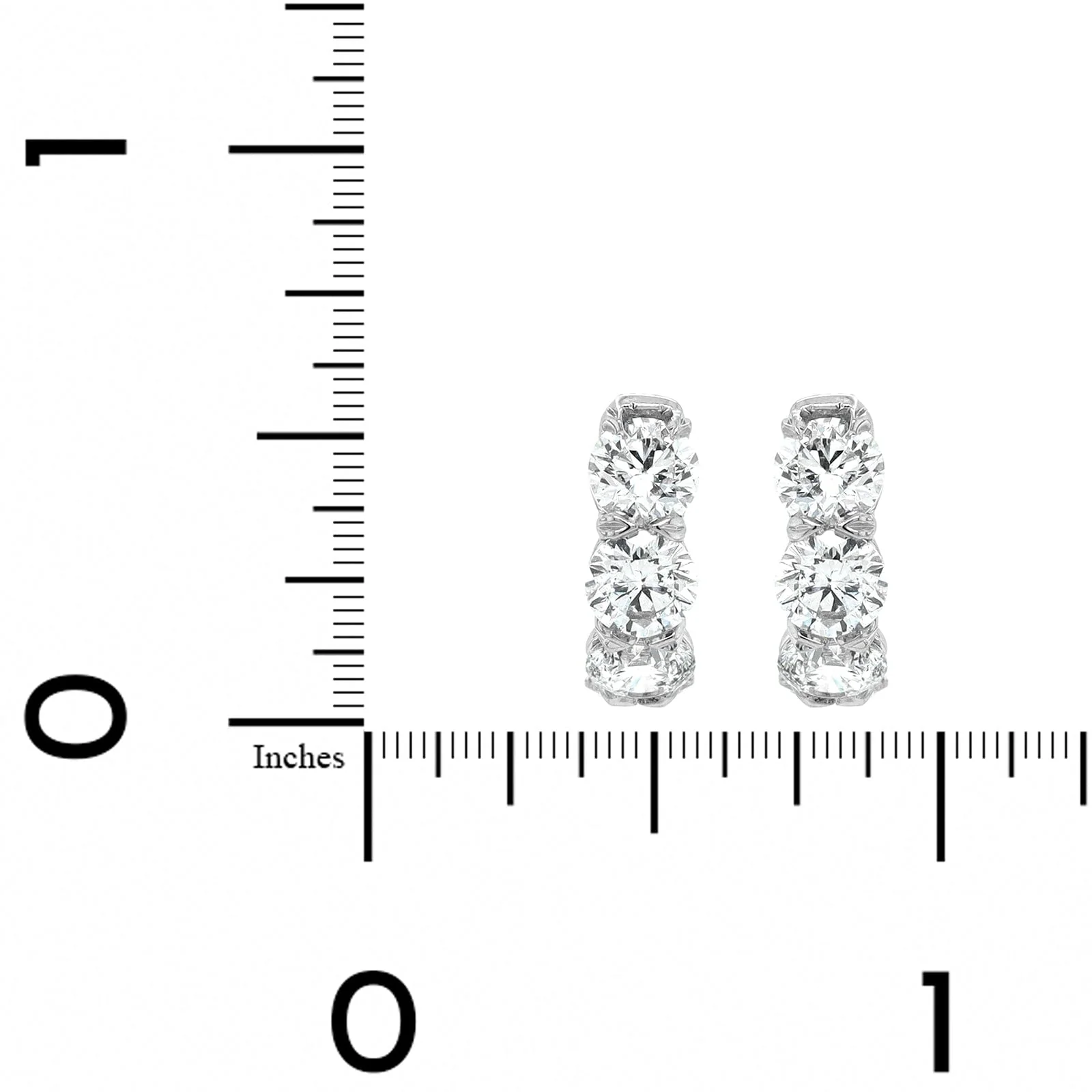 18K White Gold Inside Out Diamond Huggie Earrings - Image 2
