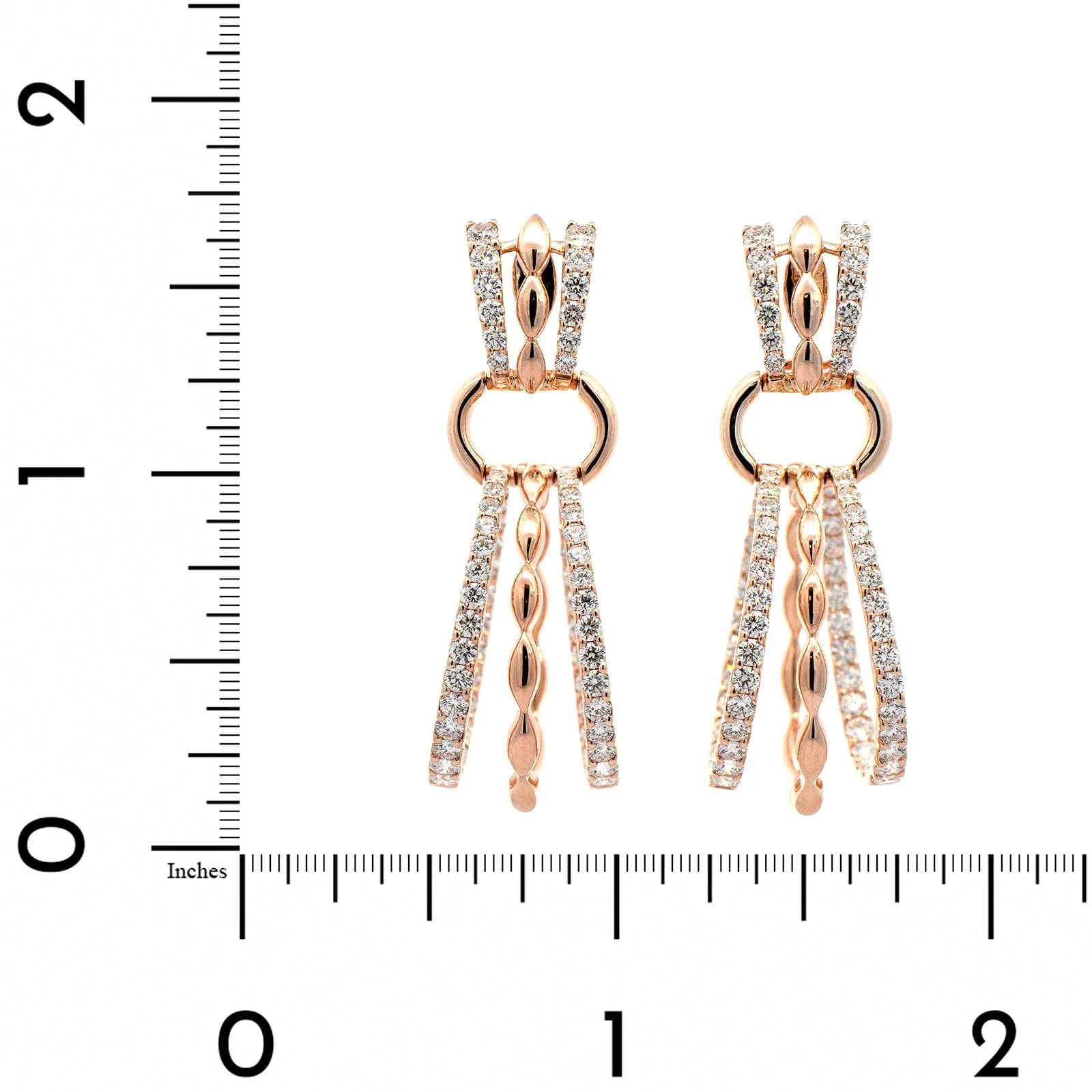 Etho Maria 18K Yellow Gold Pave Set Diamond Hoop Earrings - Image 2