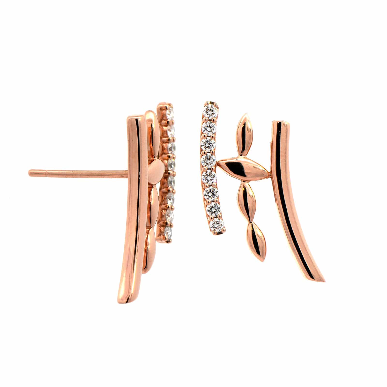 Etho Maria 18K Yellow Gold 3 Row Diamond Earrings - Image 3