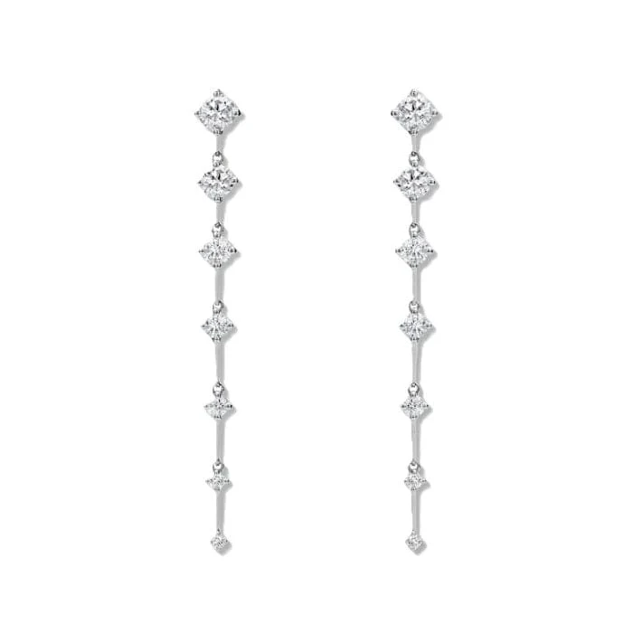 Fernando Jorge 18K White Gold and Diamond Medium Sequence Drop Earrings