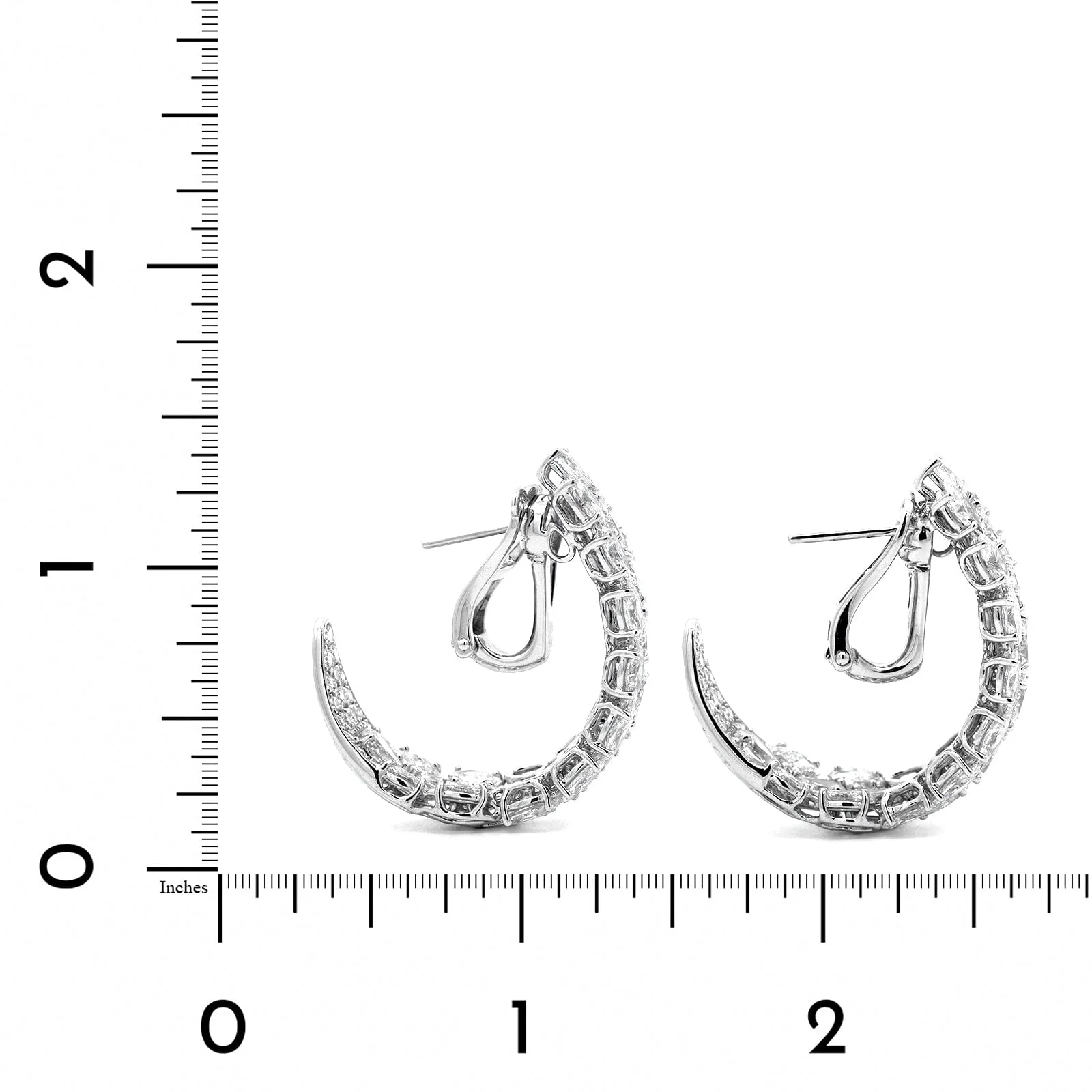 Etho Maria 18K White Gold Multi Shaped Diamond Hoop Earrings - Image 2