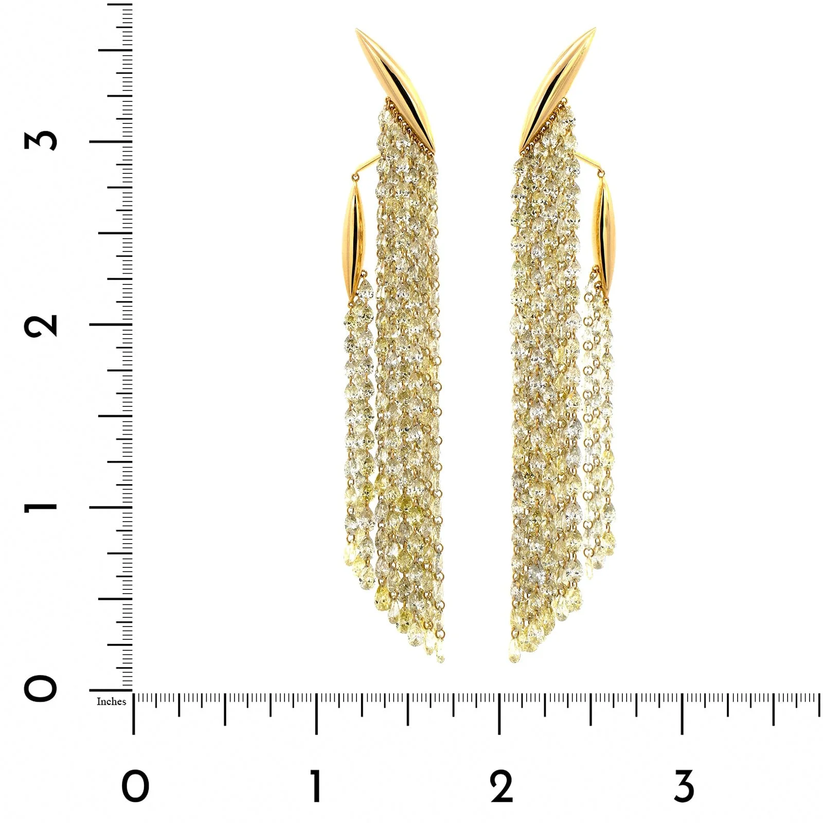 Etho Maria 18K Yellow Gold Chandelier Diamond Drop Earrings - Image 2