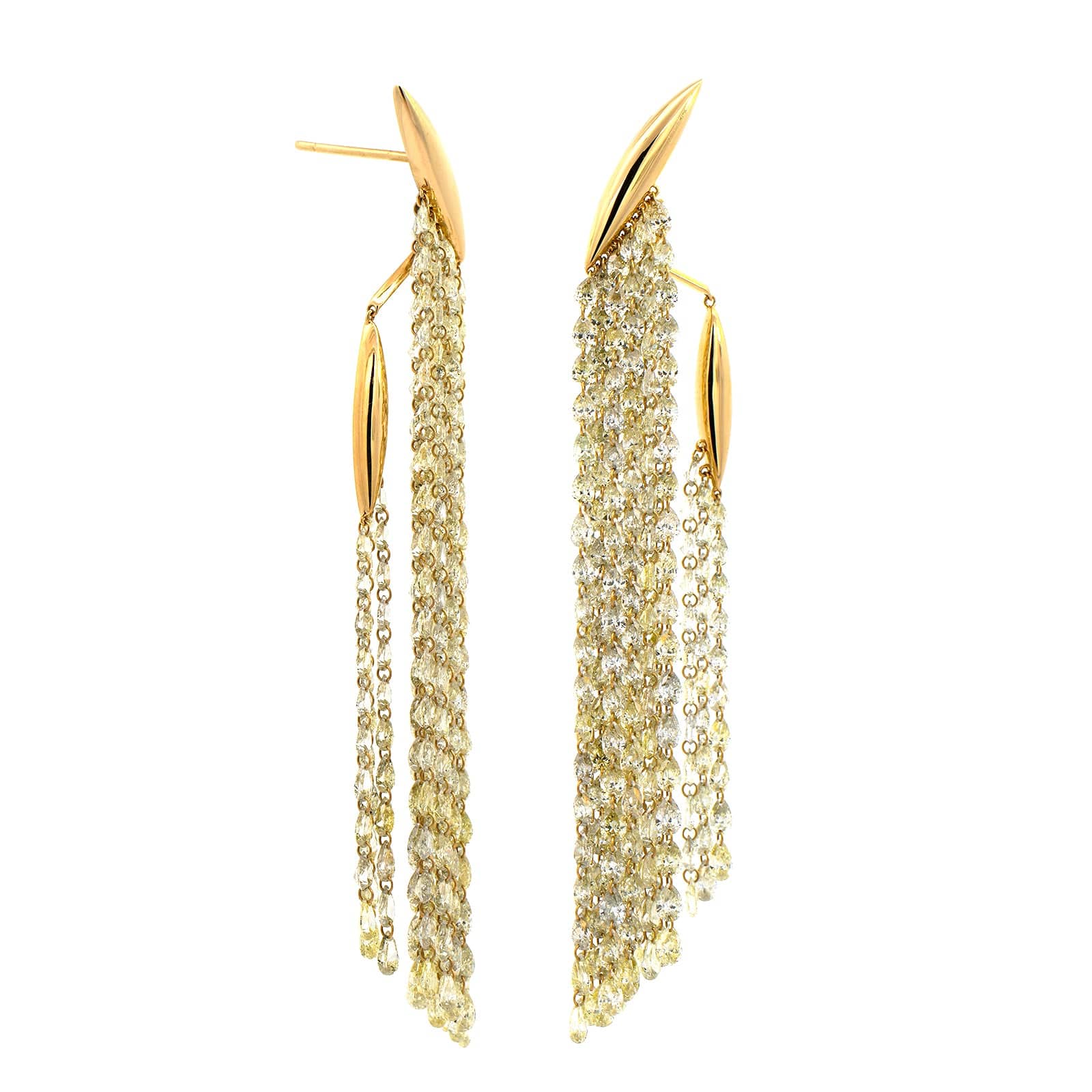 Etho Maria 18K Yellow Gold Chandelier Diamond Drop Earrings - Image 3
