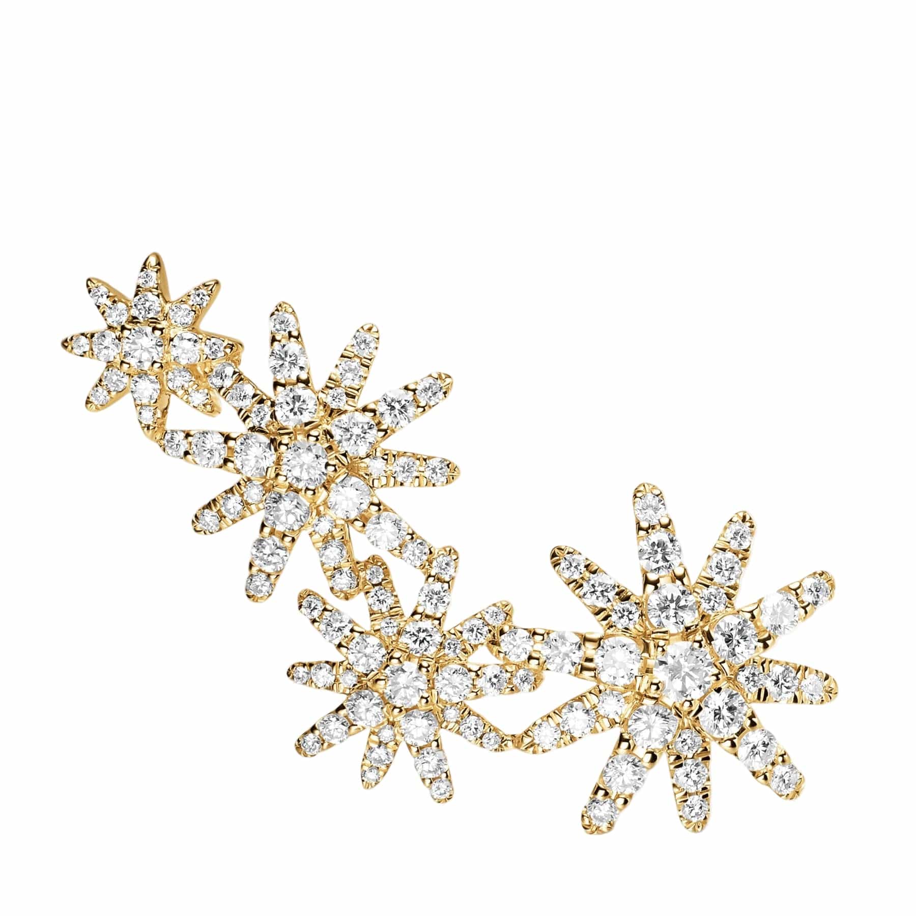 Starburst Full Pavé Climber Earrings 18K Yellow Gold with Diamonds, 26.9mm - Image 4
