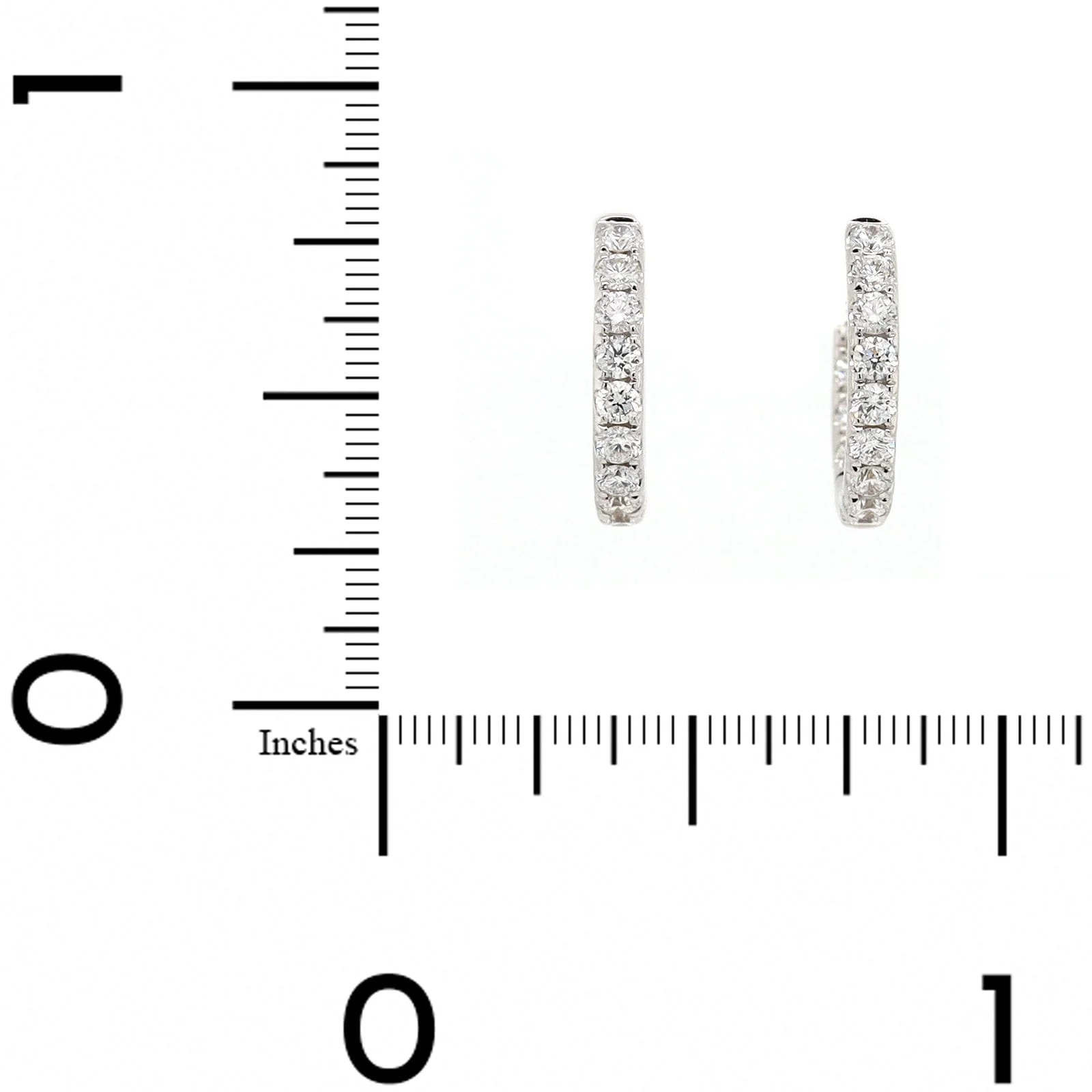 18K White Gold Inside Out .55CTW Diamond Round Hoop Earrings - Image 2