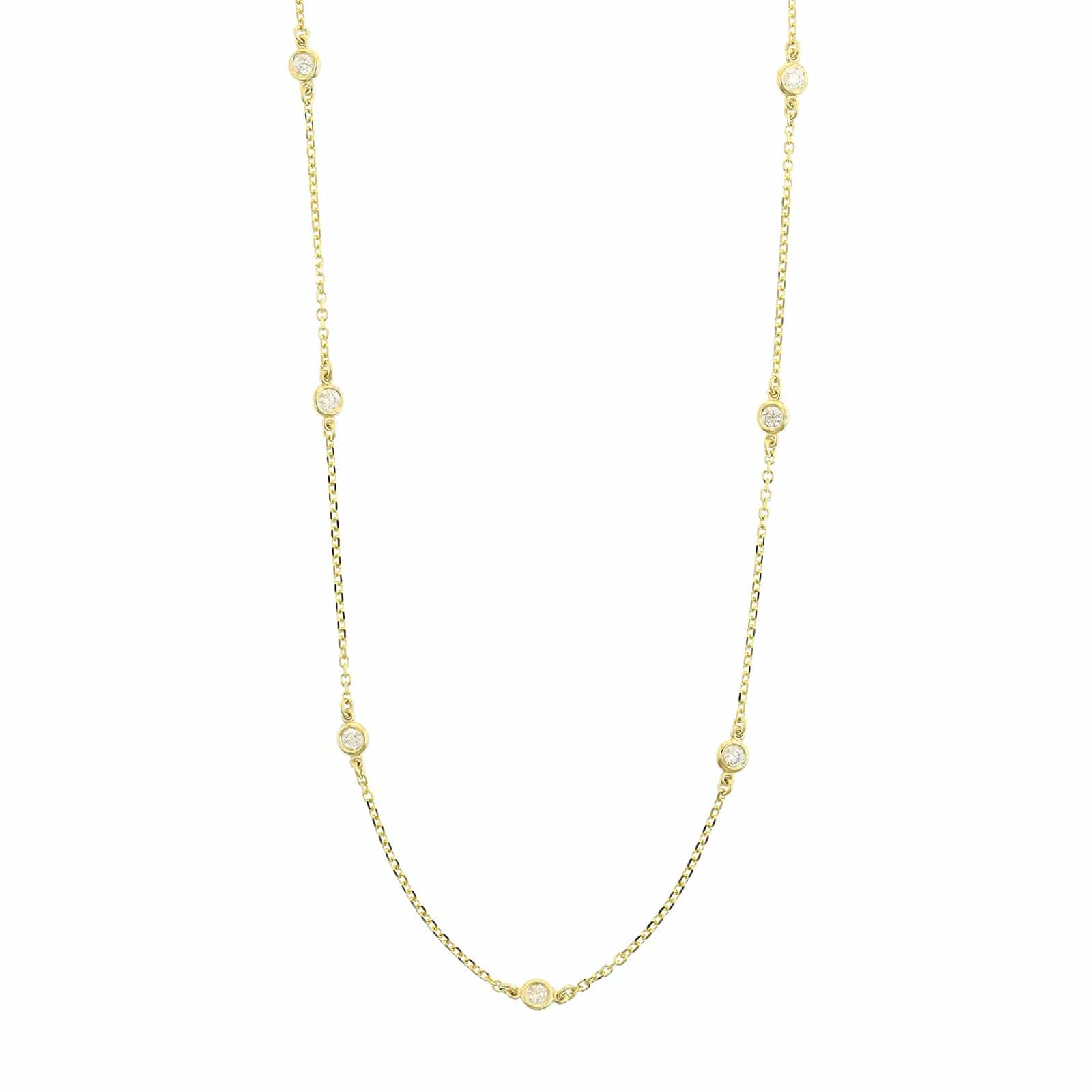 14K Yellow Gold Diamonds By The Yard Necklace