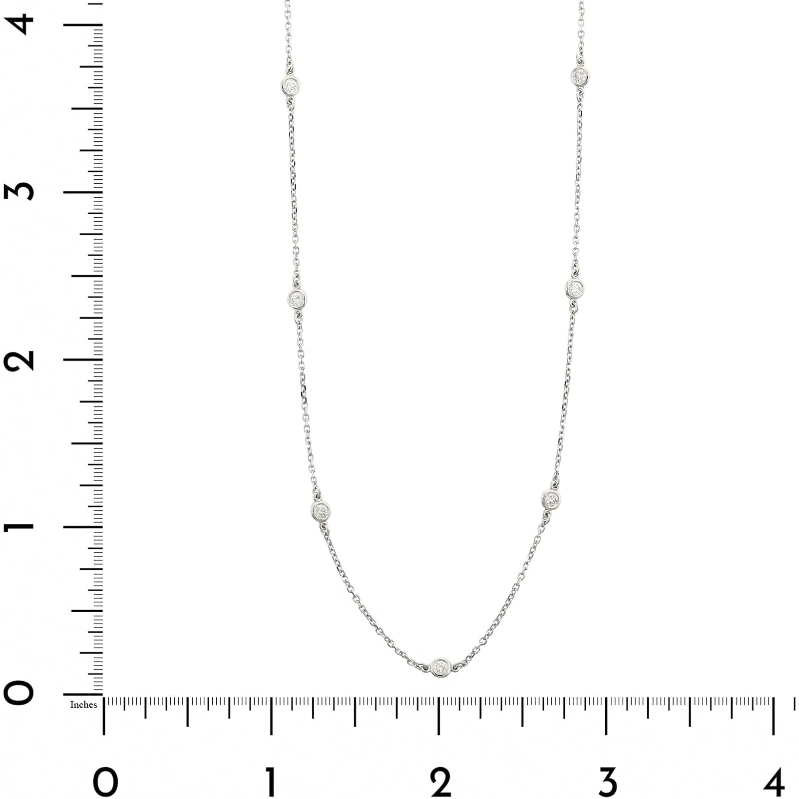 14K White Gold Diamonds By The Yard Necklace - Image 4