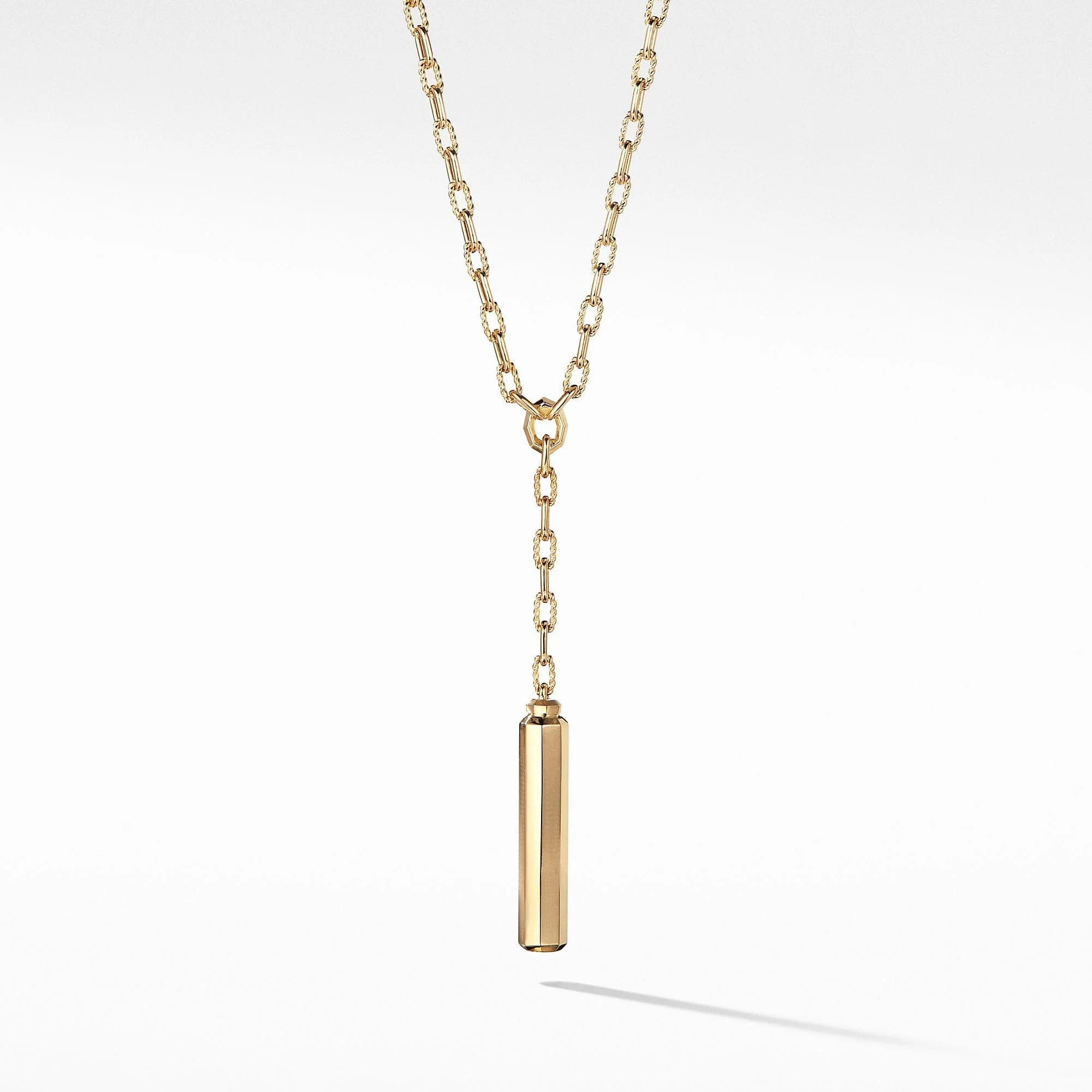 Barrels Y Necklace with Diamonds in 18K Gold - Image 4