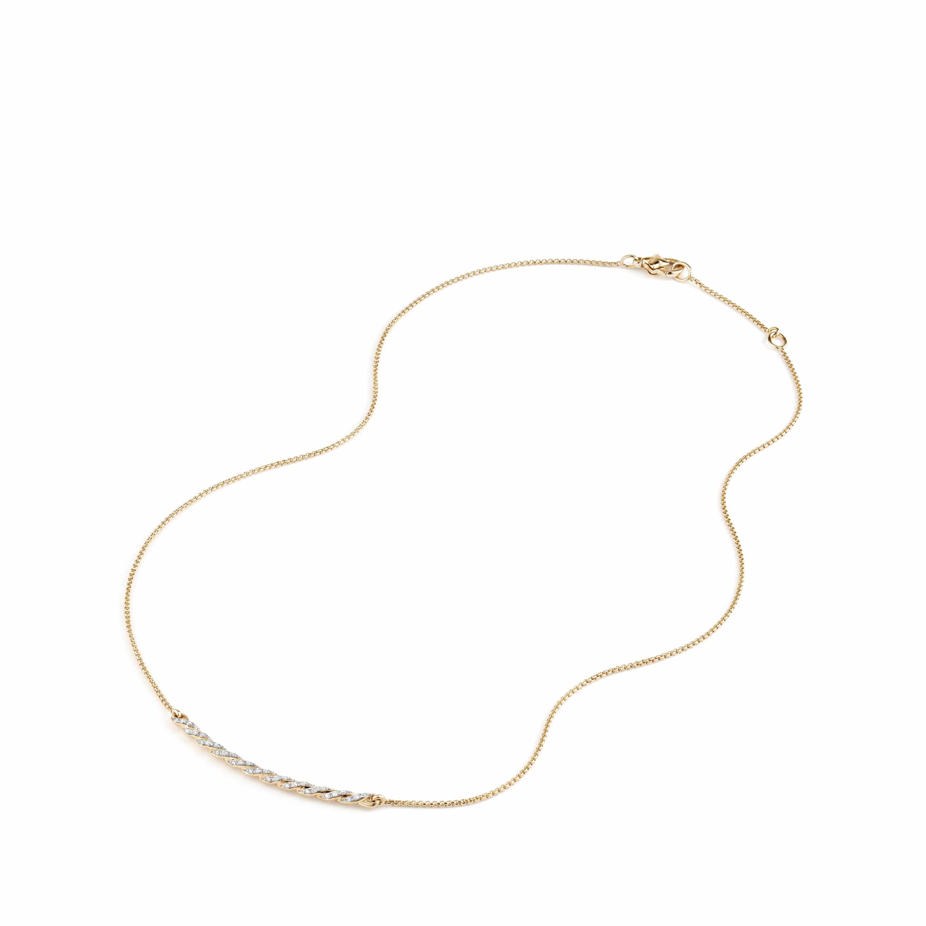 Paveflex Station Necklace with Diamonds in 18K Gold - Image 4