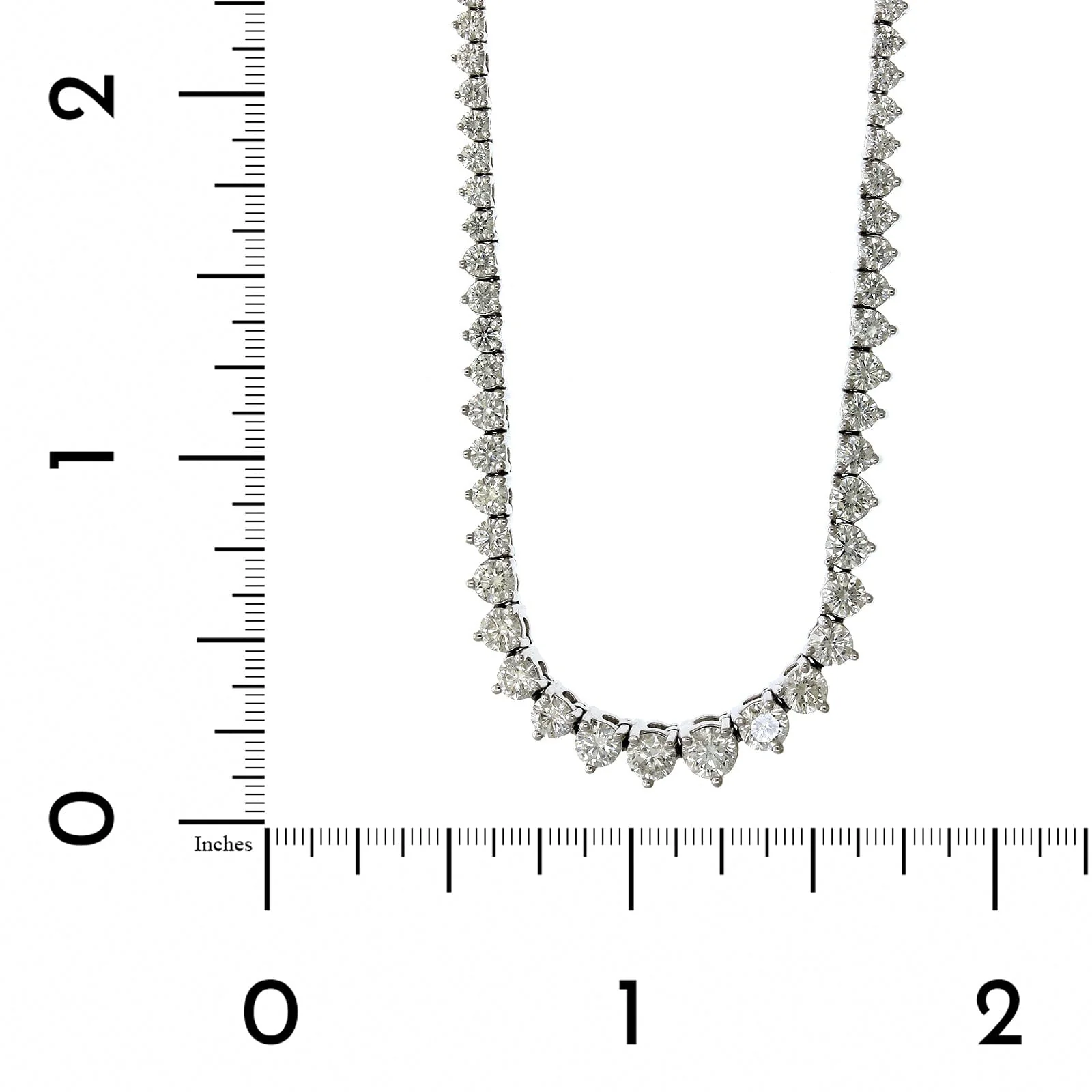 18K White Gold Graduated Diamond Tennis Necklace - Image 5