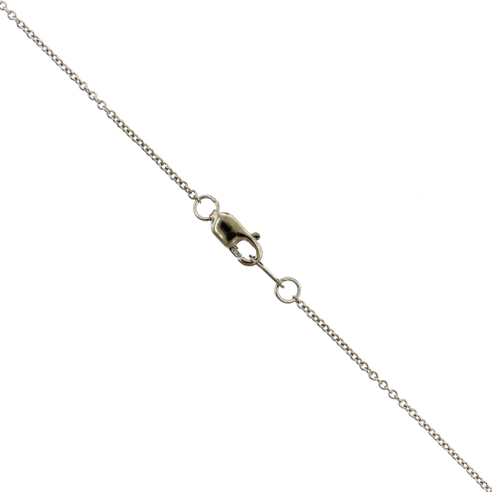 18K White Gold Bezel Set Round Diamond Pendant - Image 2